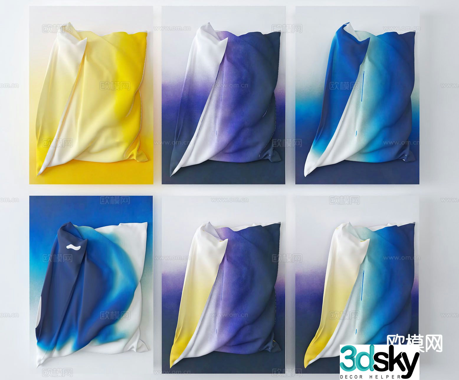 Gradient color hanging decoration wall decoration 3d model