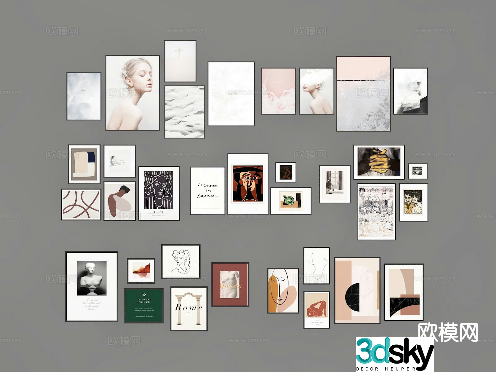 Photo wall decorative painting hanging painting 3d model