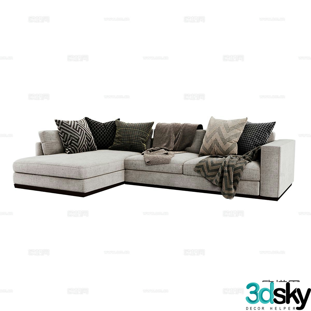 Modern fabric sofa corner sofa 3d model