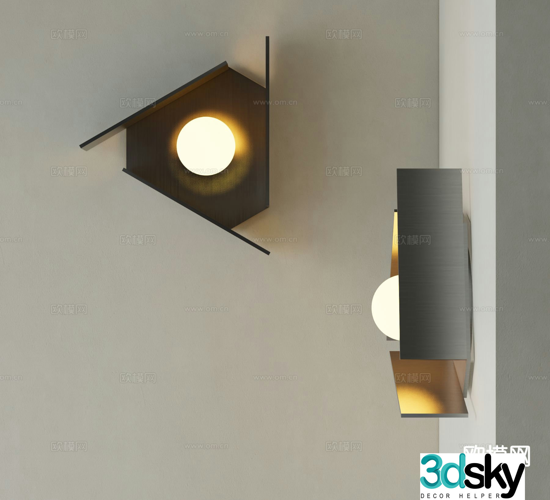 Industrial style wall lamp metal wall lamp 3d model