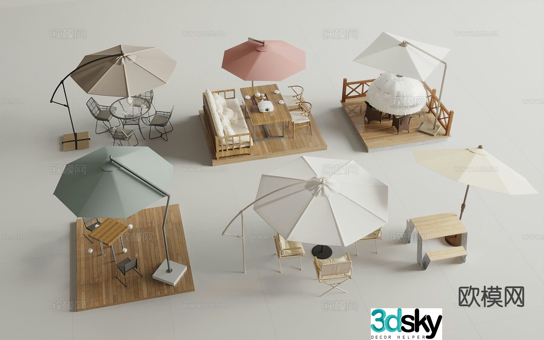 Modern outdoor tables and chairs leisure tables and chairs courtyard tables and chairs 3D model