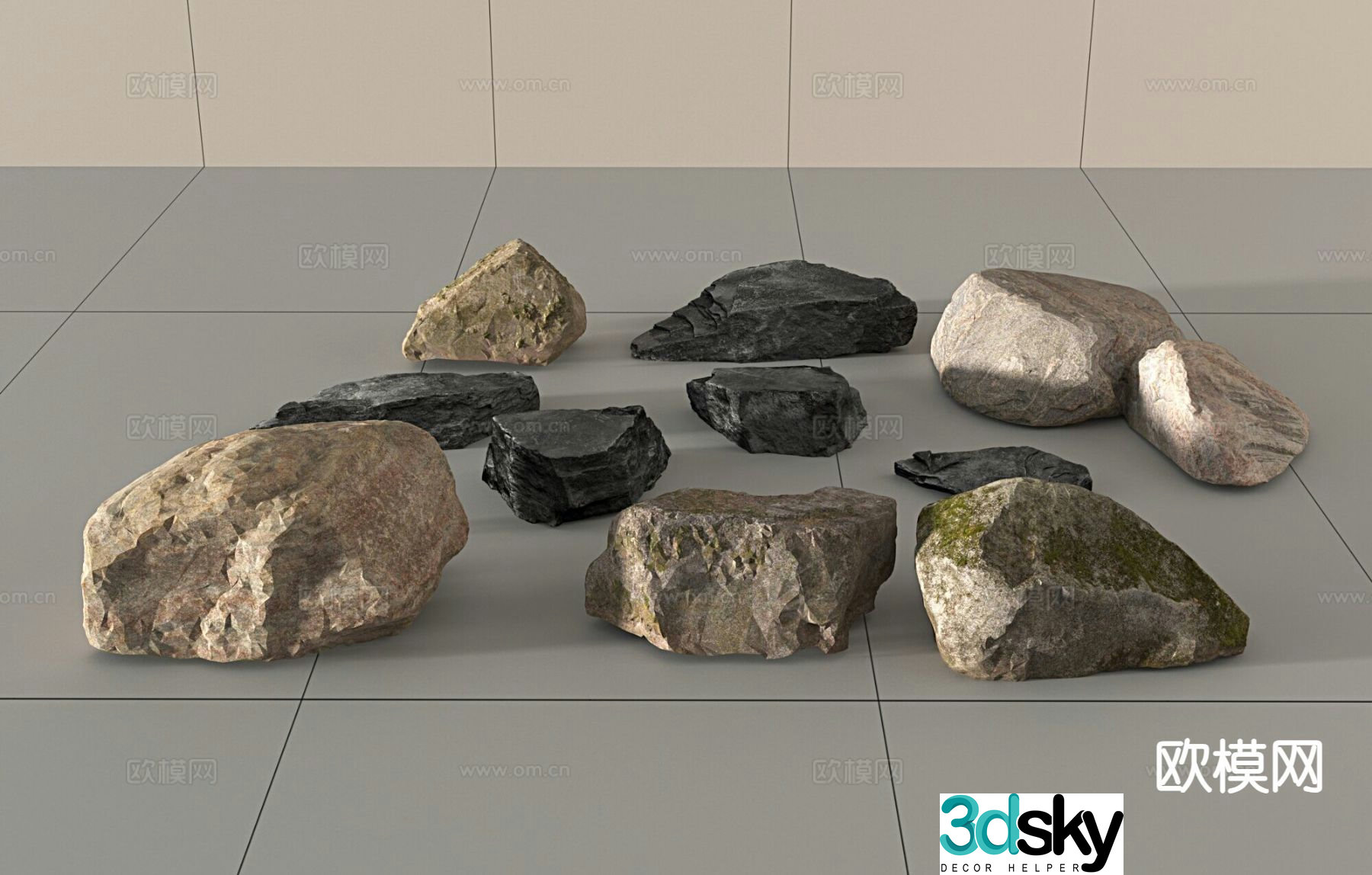 stones stone rock landscape stone 3d model