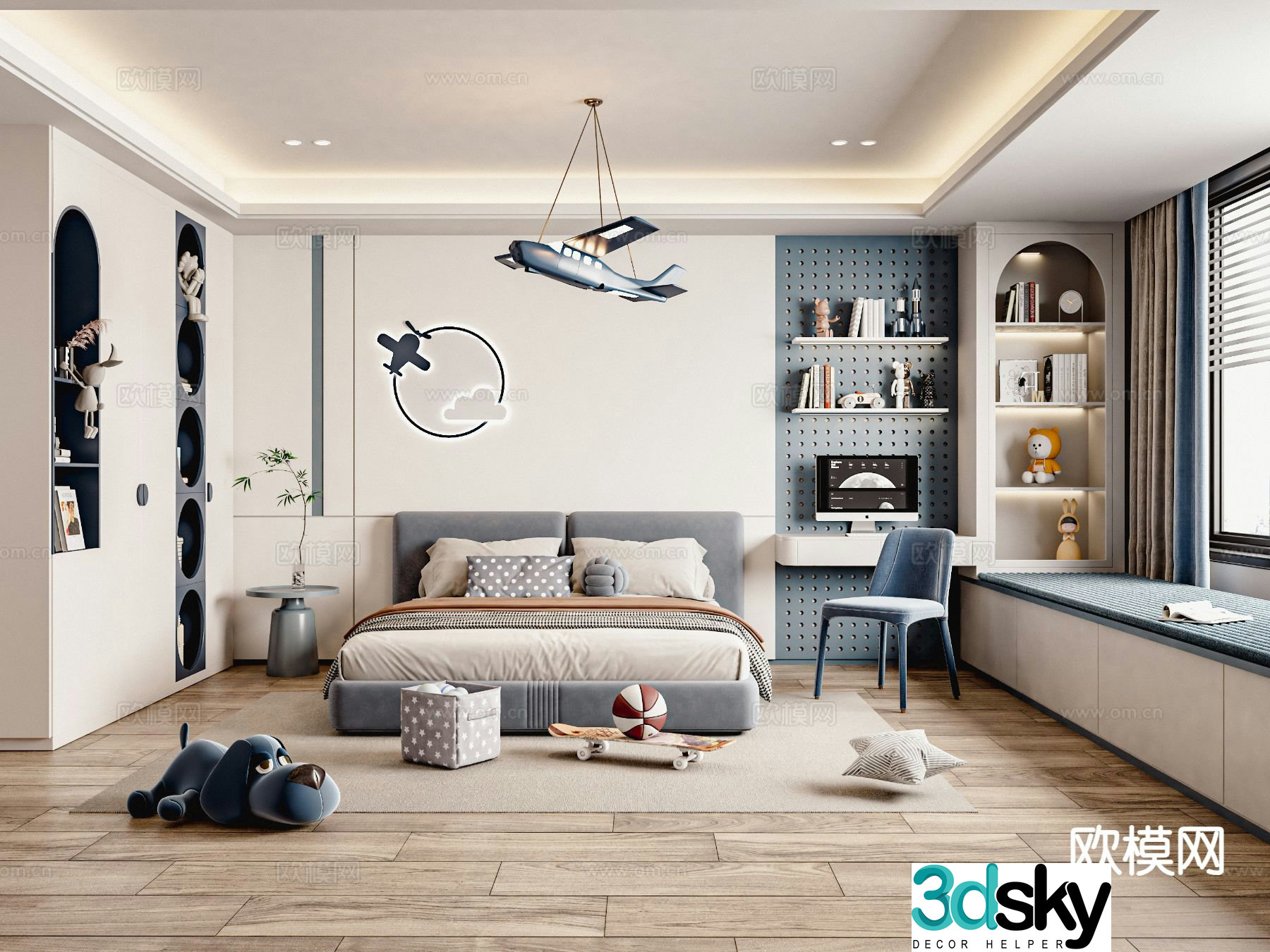 Cream style boy’s room children’s room child’s room 3d model