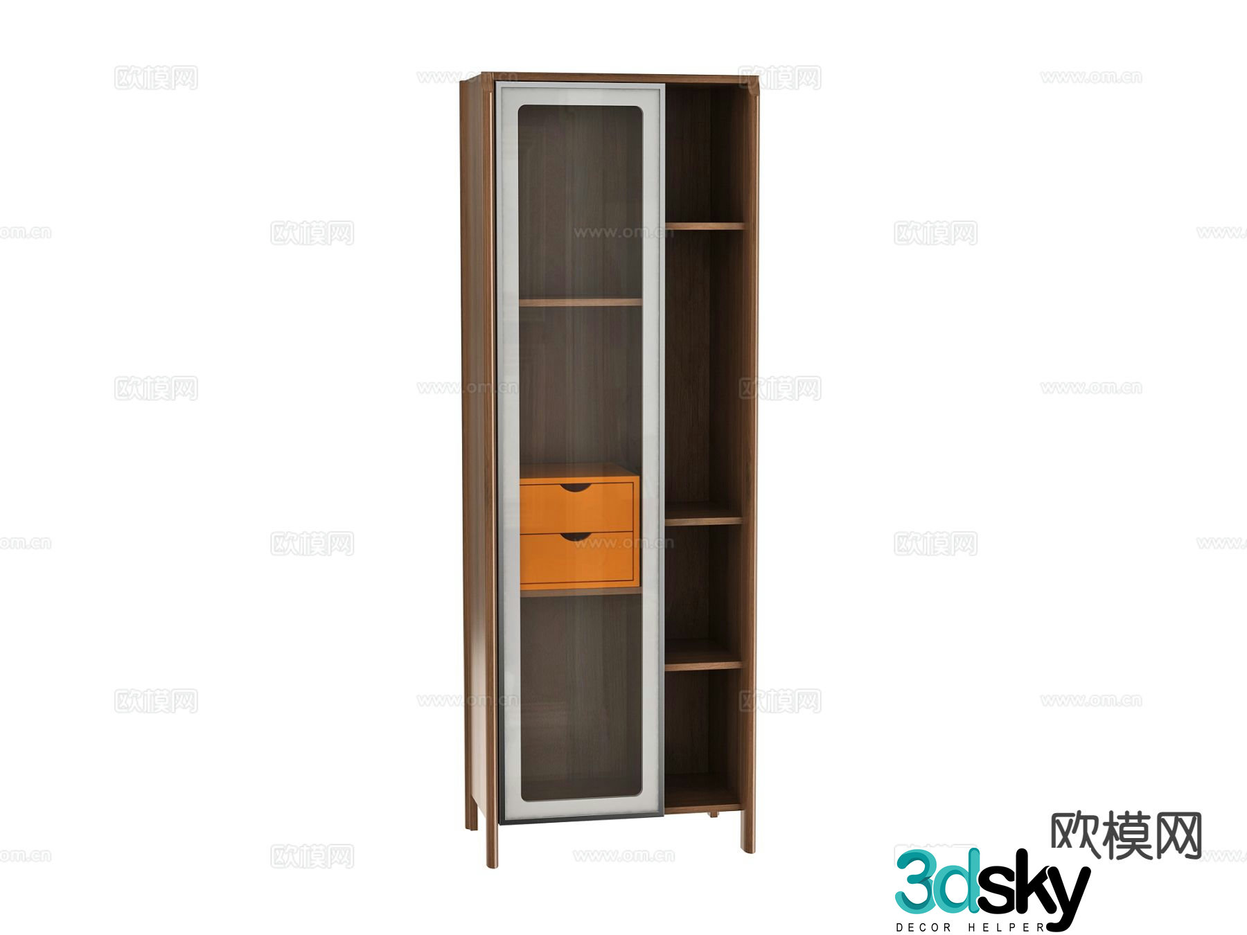 Modern bookcase hall cabinet decorative cabinet 3D model
