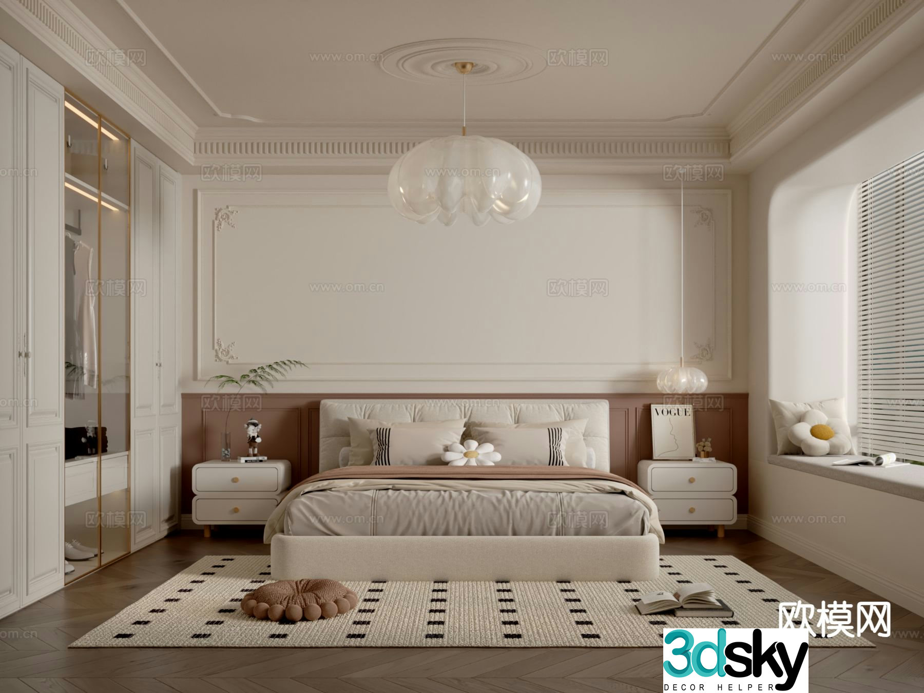 French bedroom master bedroom 3d model