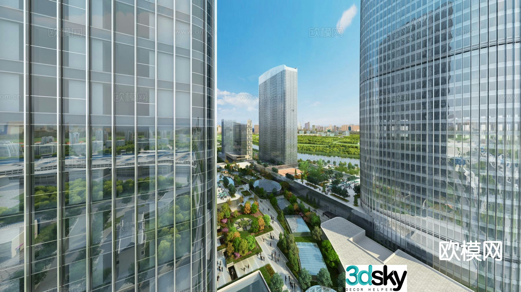 3D model of modern public building community