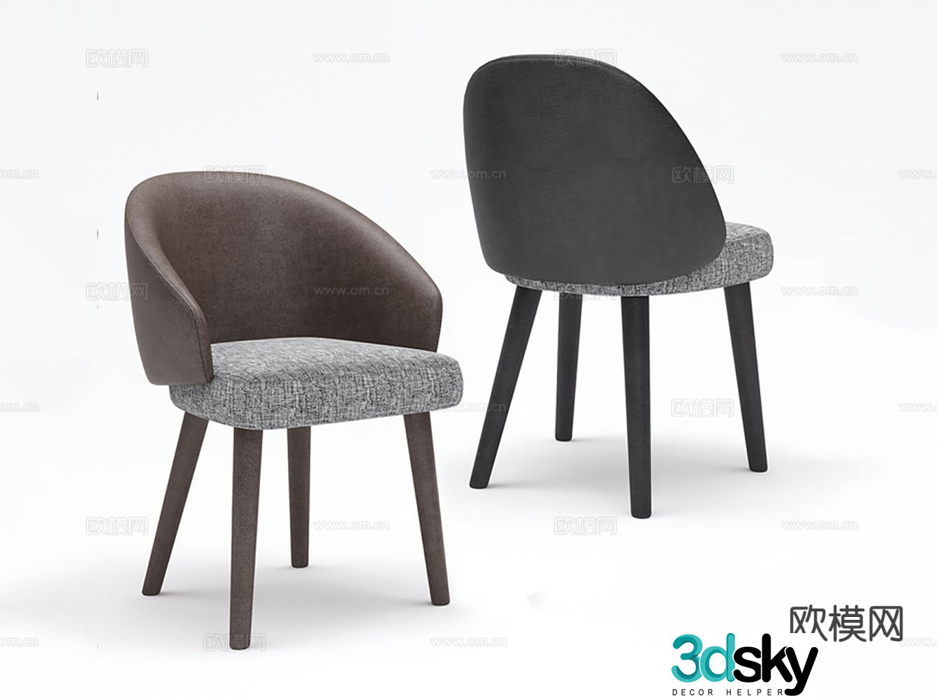 Single chair dining chair leisure chair 3d model