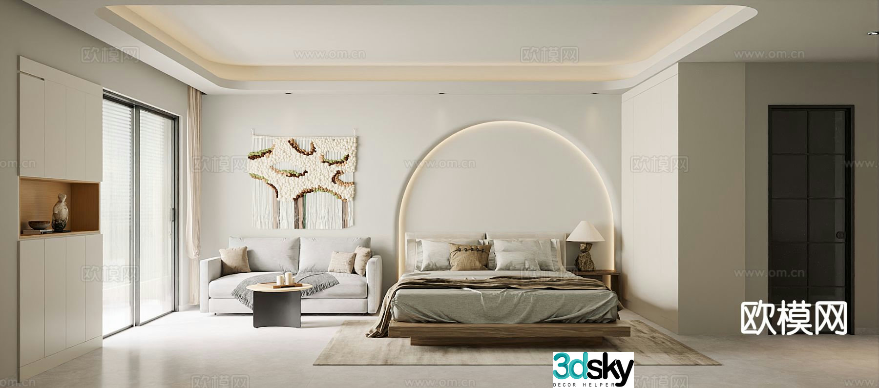 Wabi Sabi bedroom master bedroom 3d model