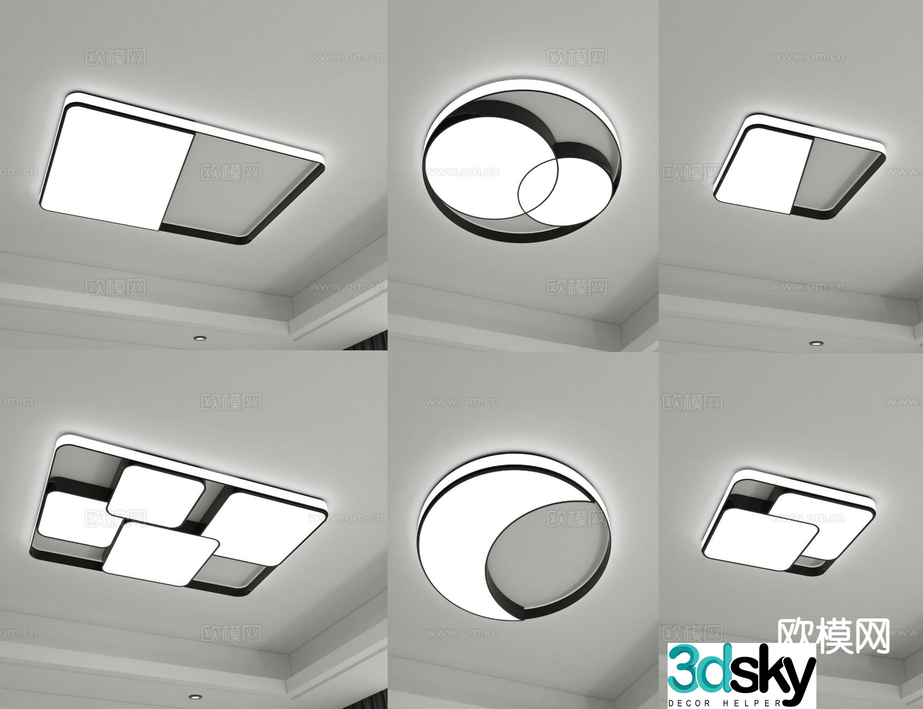 Simple ceiling lamp geometric ceiling lamp 3d model