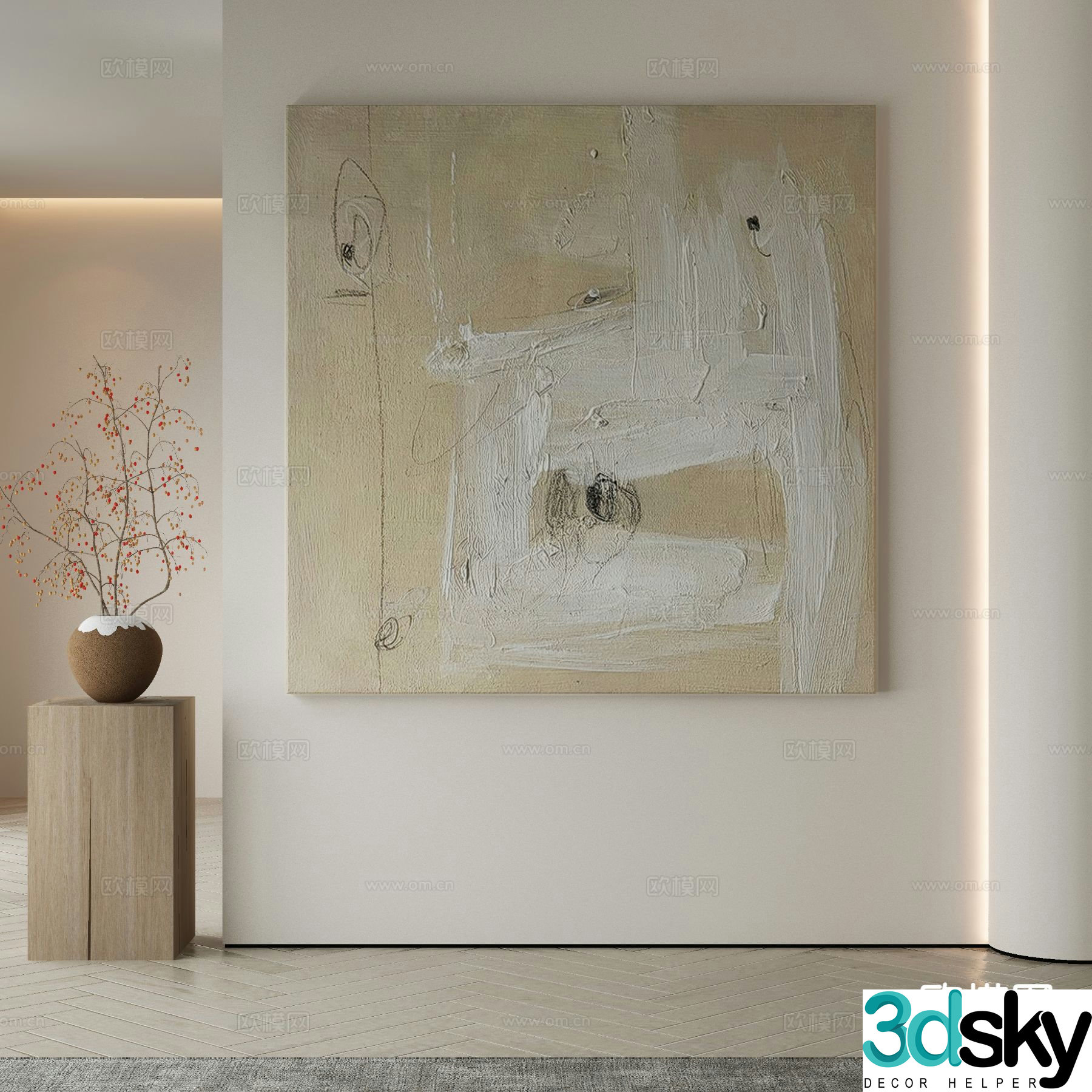 Modern decorative painting texture painting 3d model