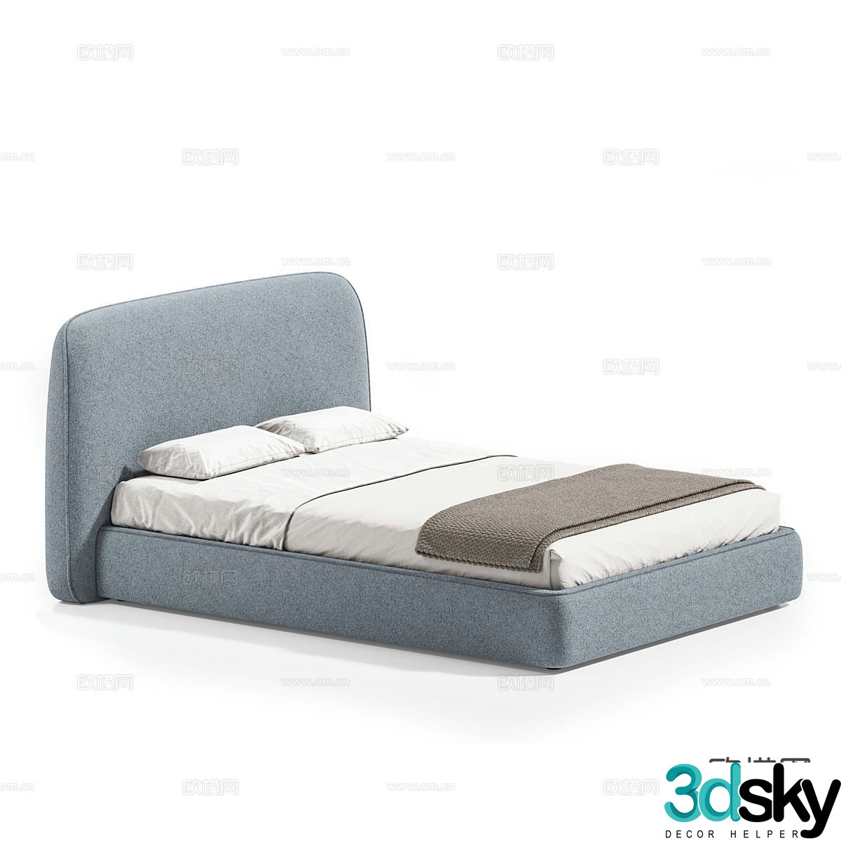 Modern double bed 3d model