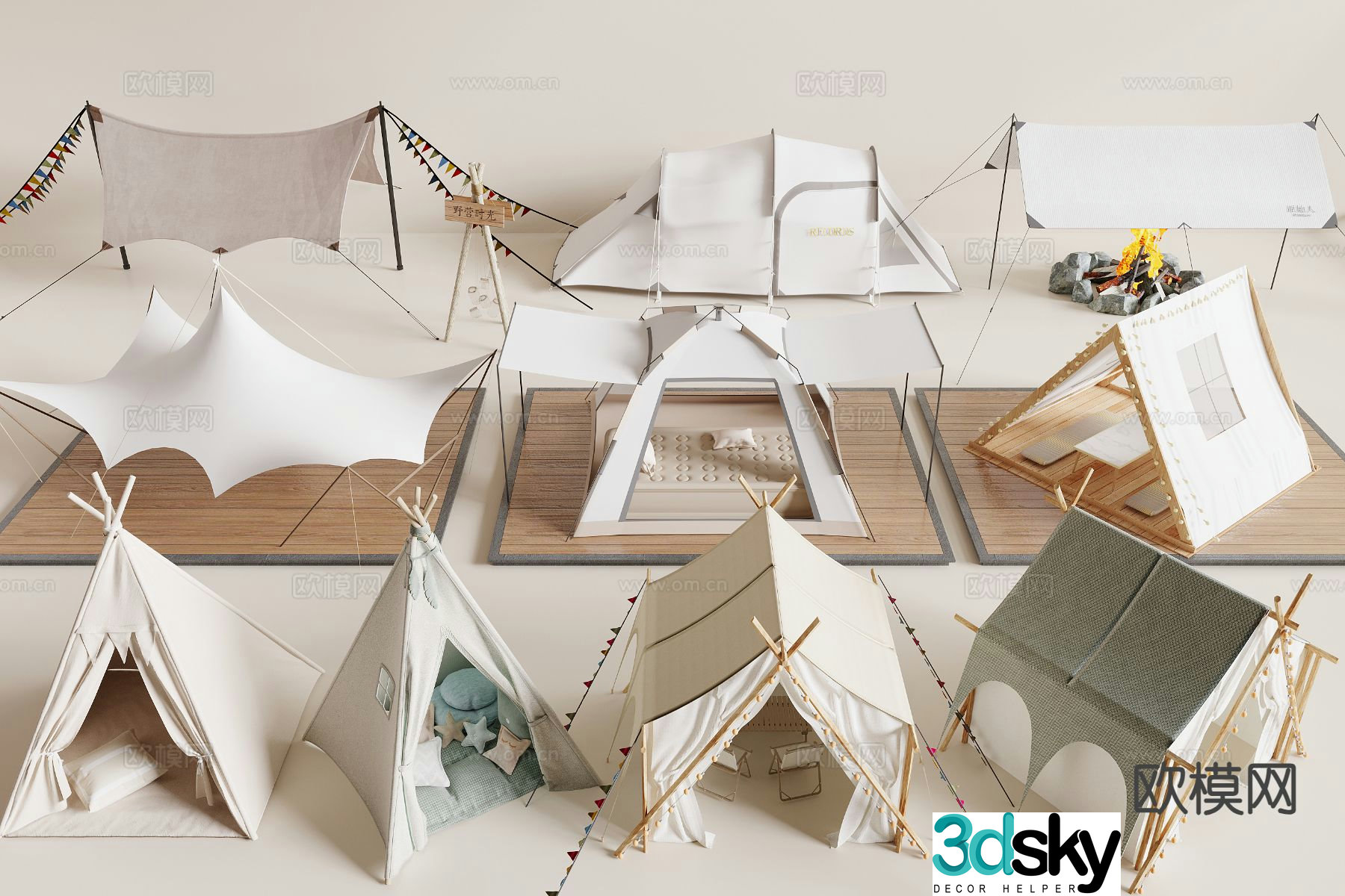 Modern tent canopy 3d model