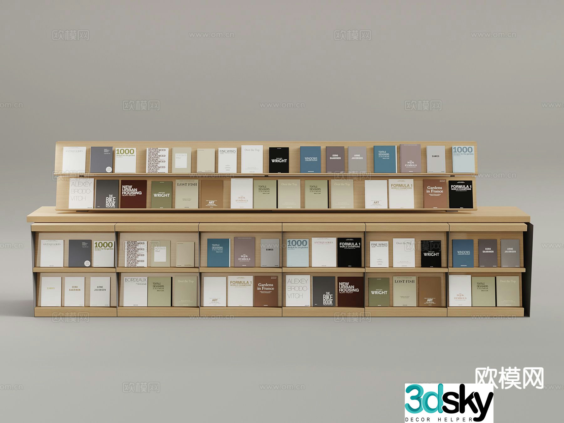Modern book display stand book book 3d model