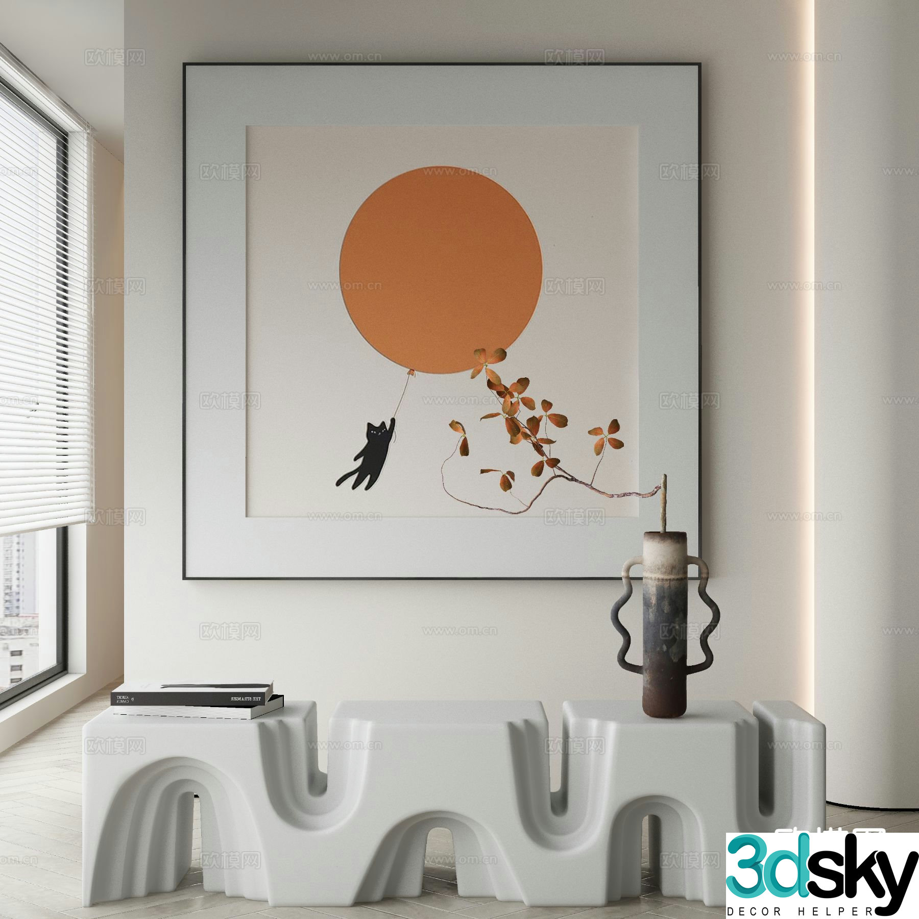 Modern decorative painting cartoon painting children’s hanging painting 3D model