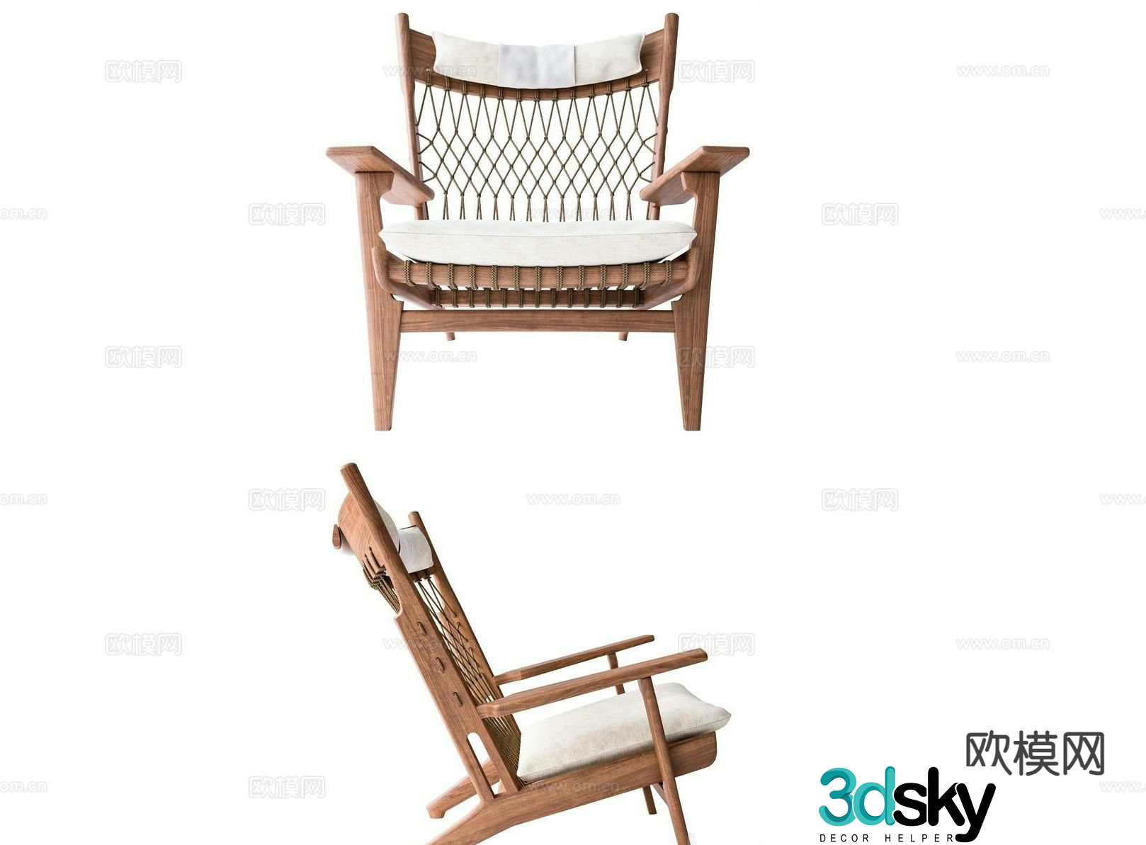 Wabi-sabi outdoor chair leisure chair 3d model