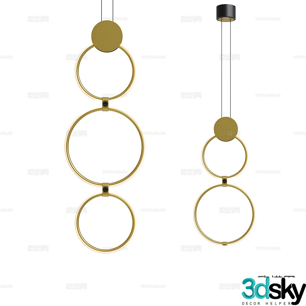 Light luxury small chandelier 3D model