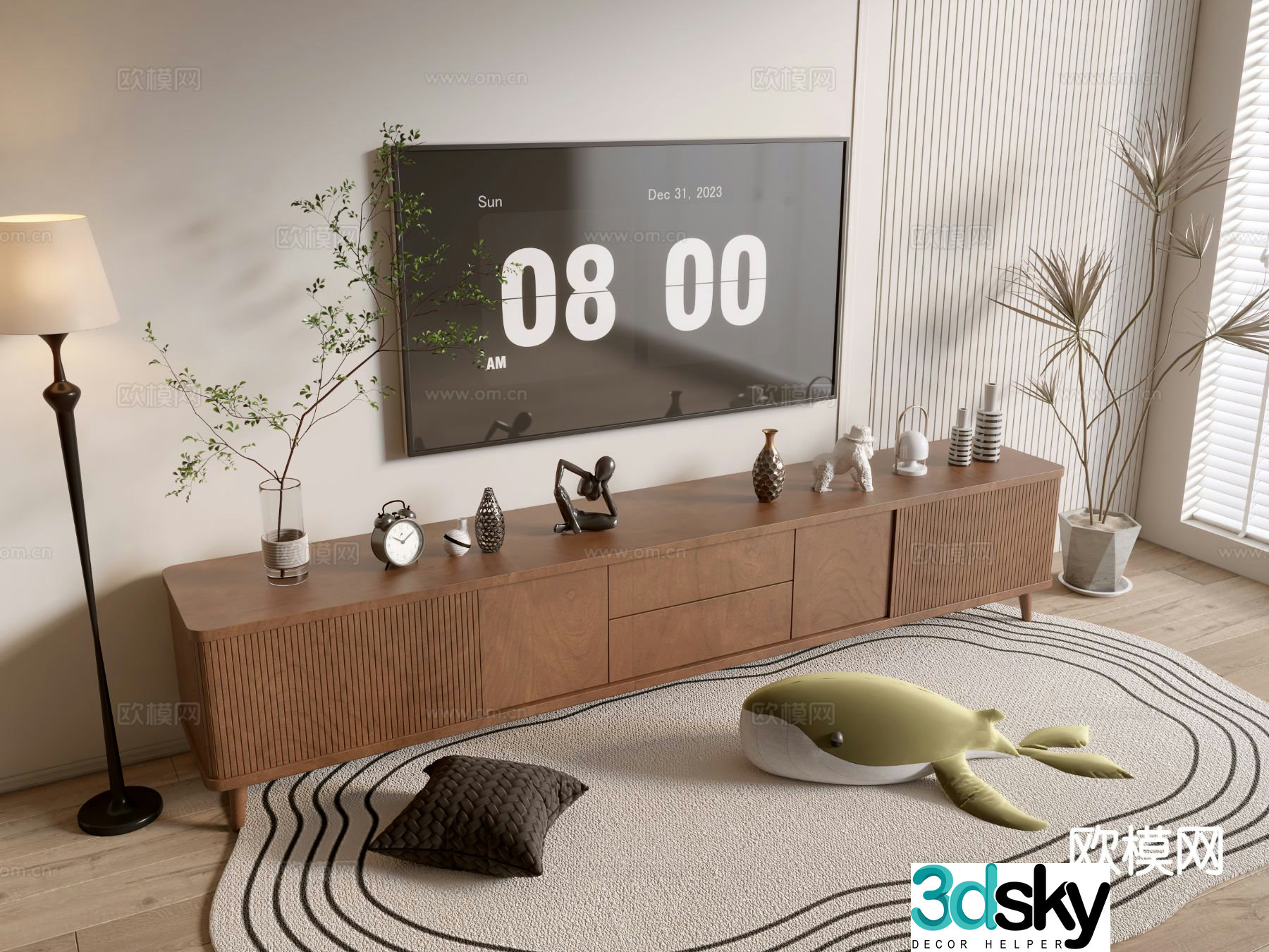 Medieval style TV cabinet 3D model