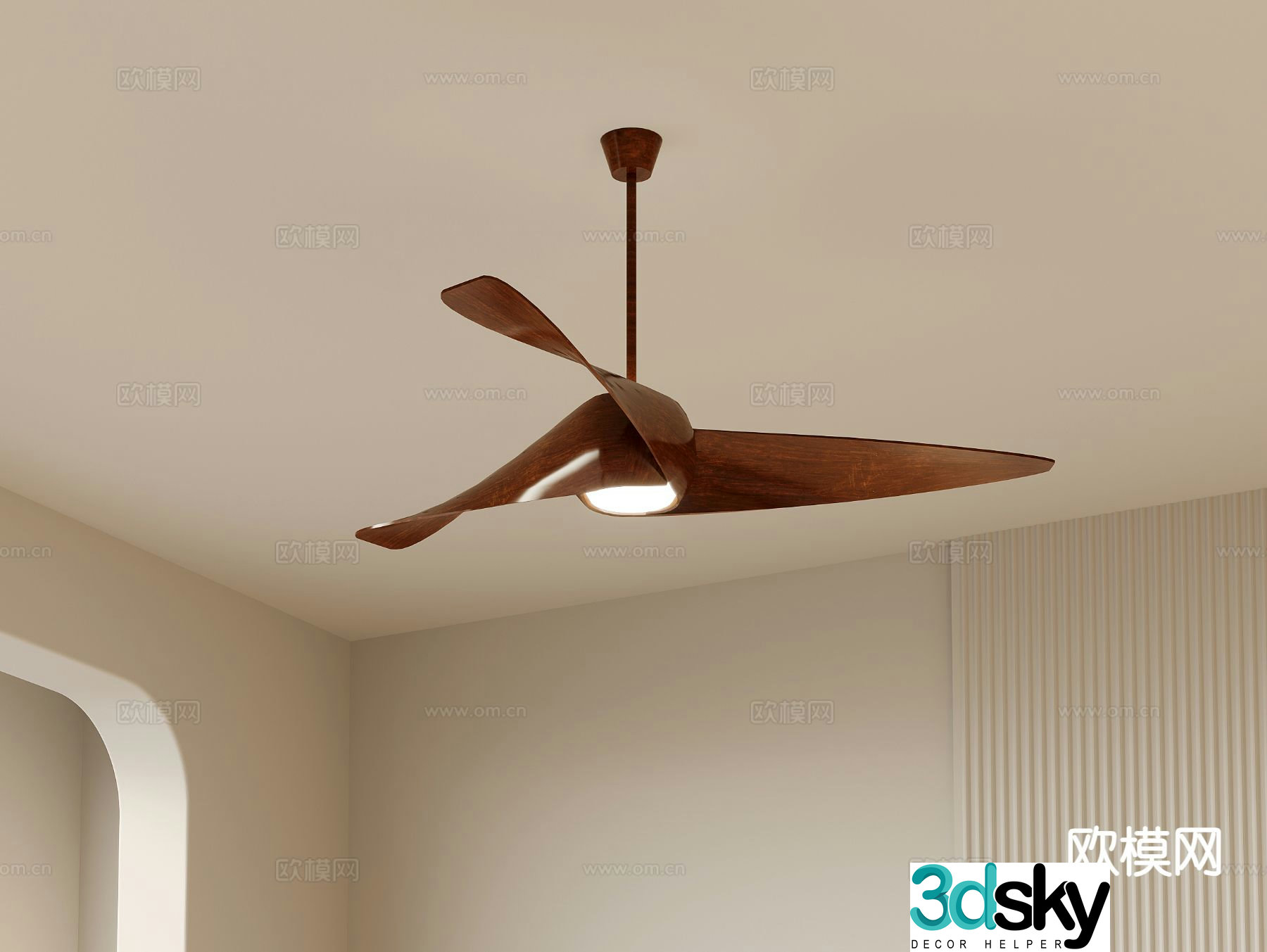 Medieval style ceiling fan lamp fan lamp 3d model