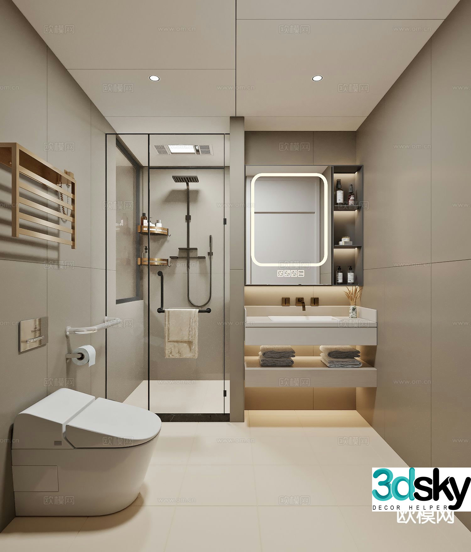 modern bathroom toilet 3d model
