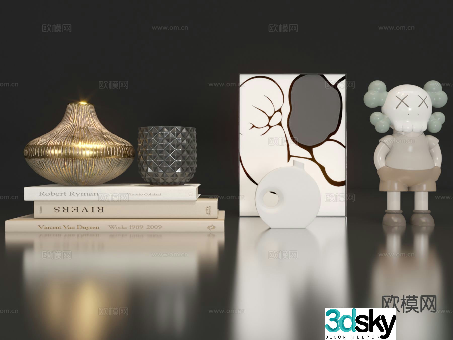 Modern furnishings accessories ornaments 3d model
