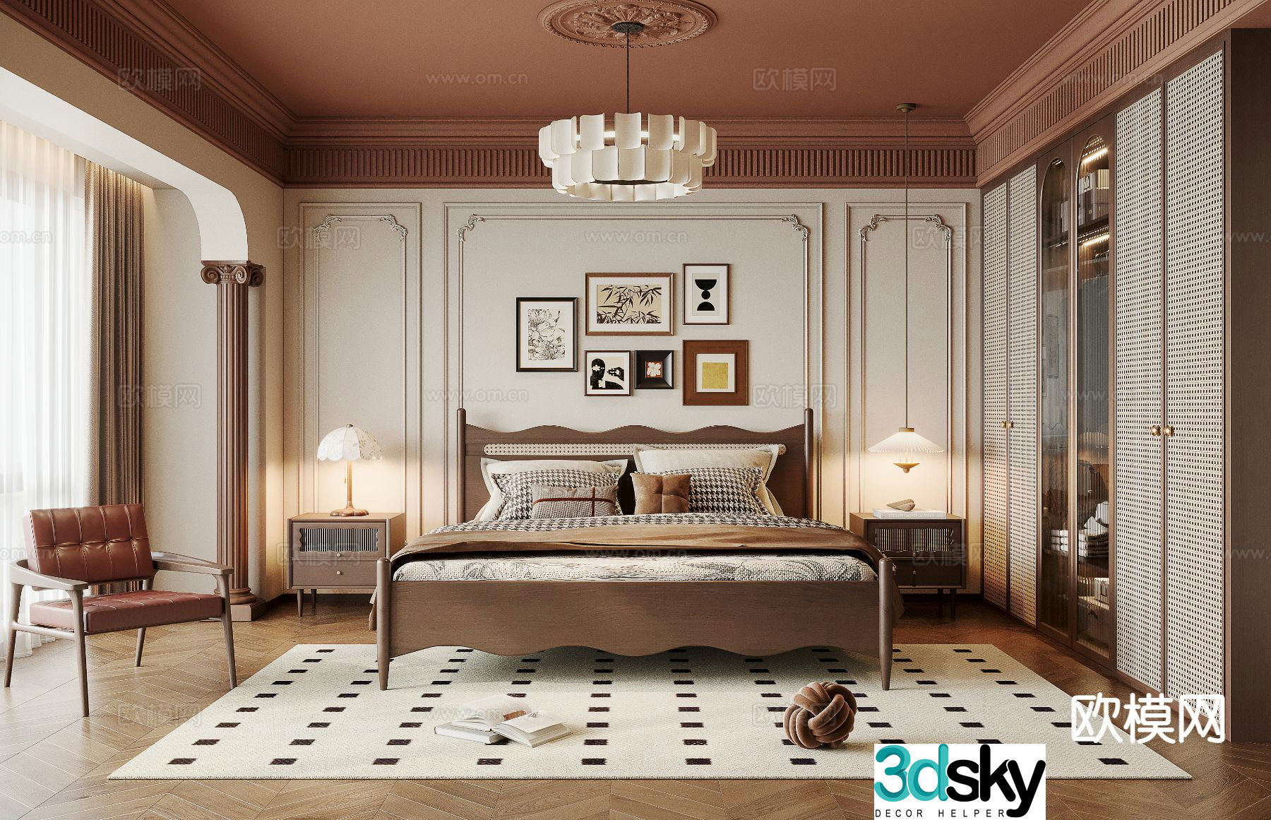 French medieval style bedroom master bedroom 3D model