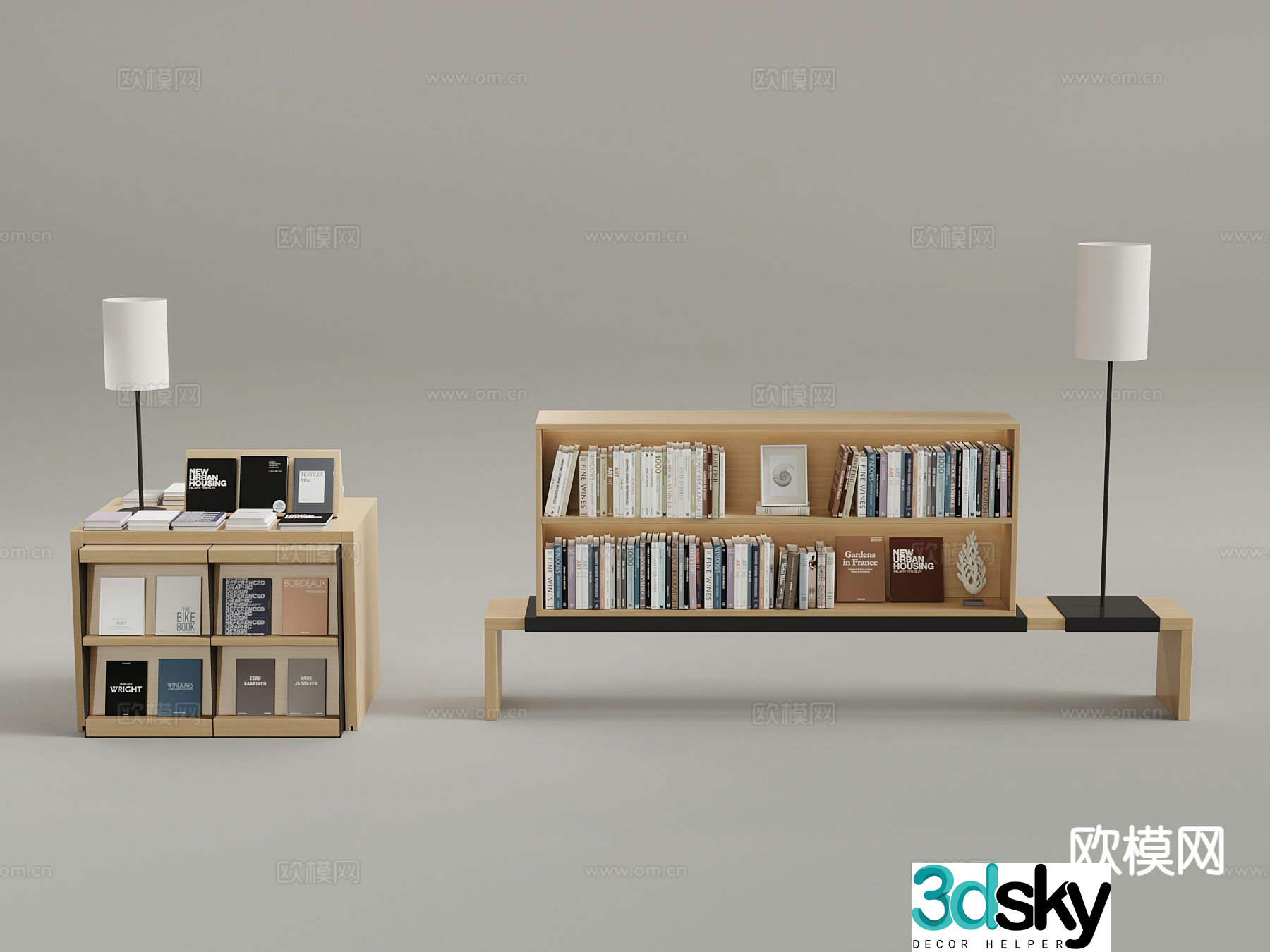 Modern book display stand book book 3d model