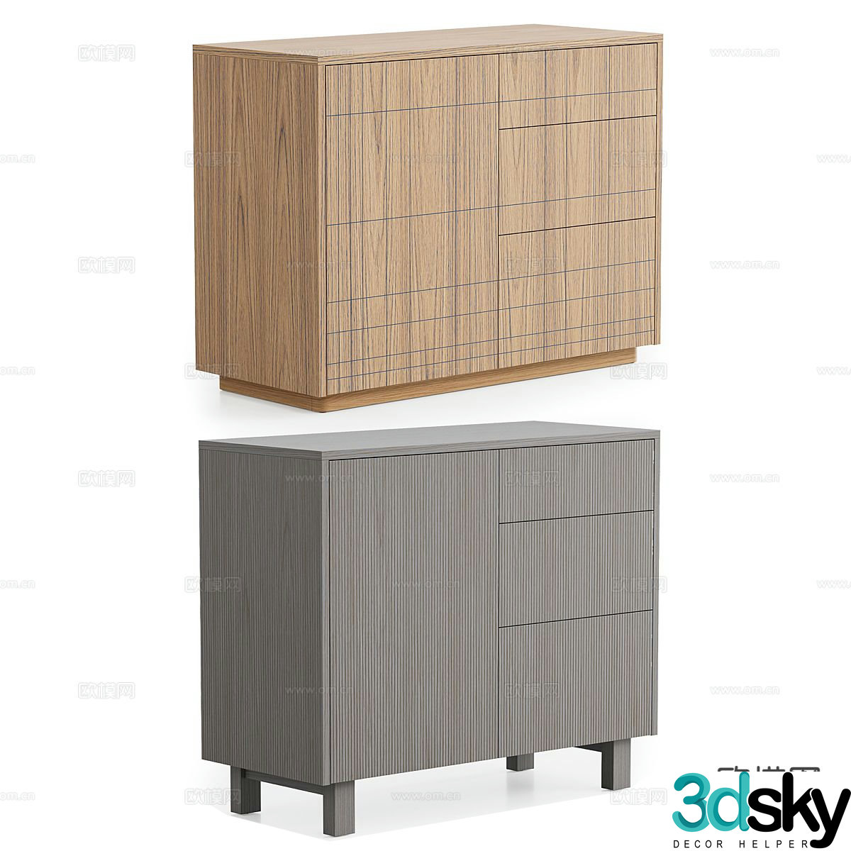 Nordic decorative cabinet 3d model