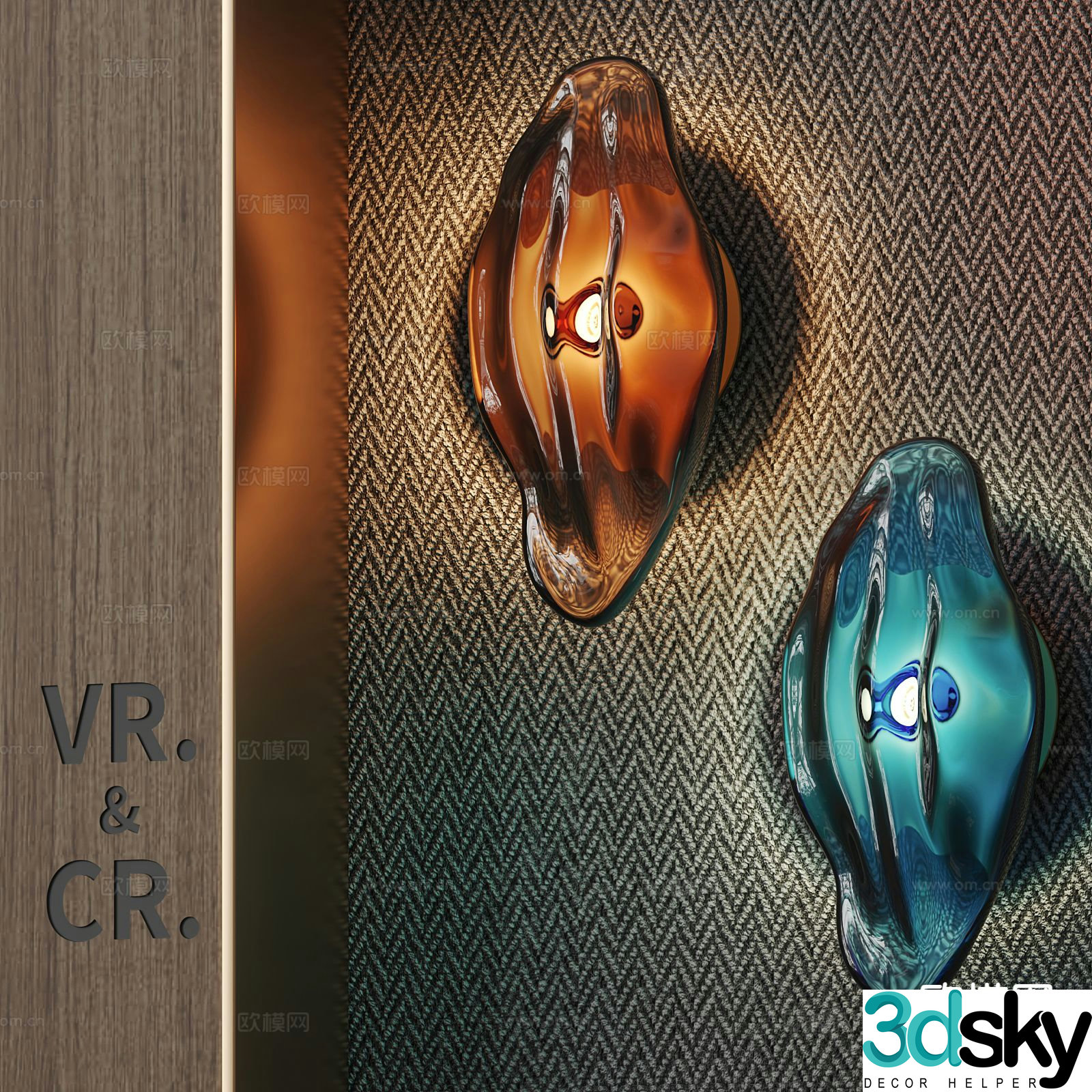 Modern wall light glass wall light 3d model