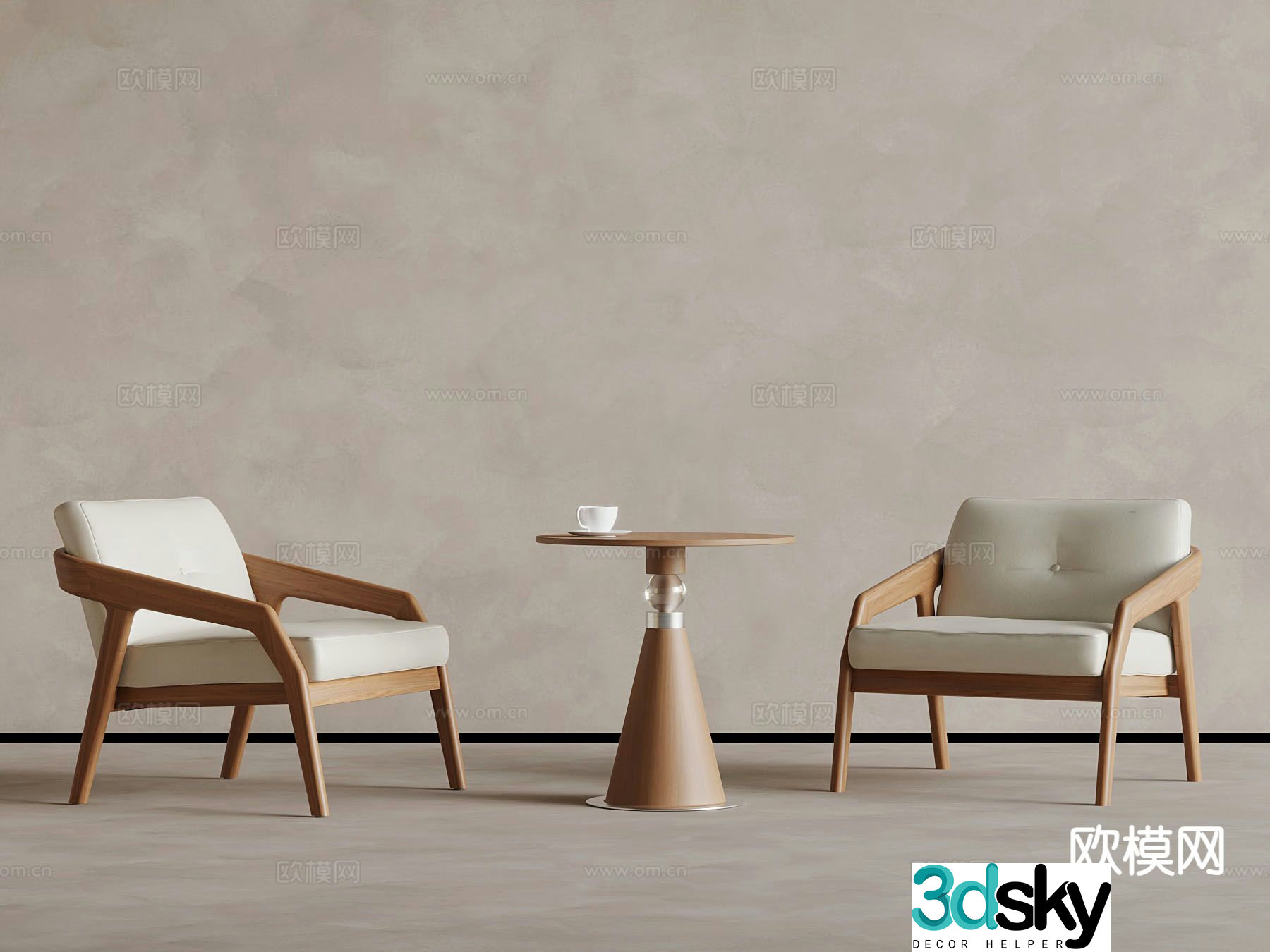 Modern leisure tables and chairs Negotiation tables and chairs 3d model