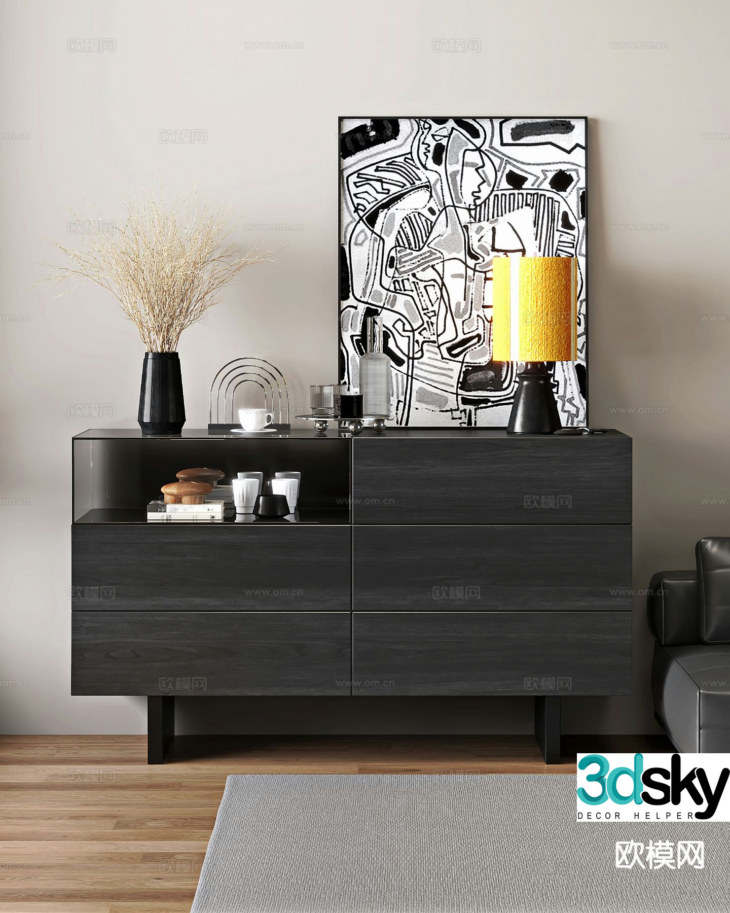 Modern entryway cabinet 3d model