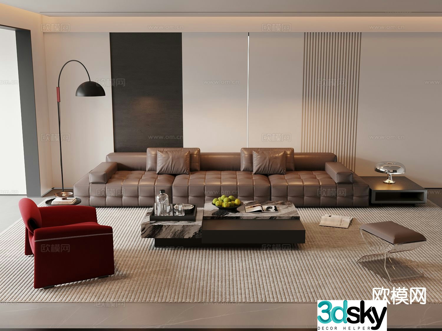 Italian sectional sofa 3d model