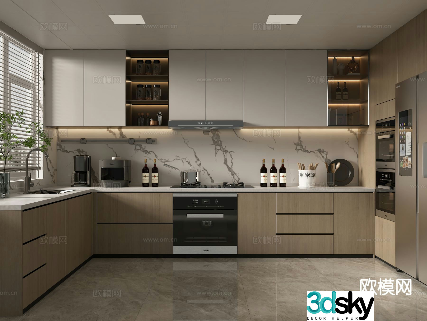 modern kitchen cabinet 3d model