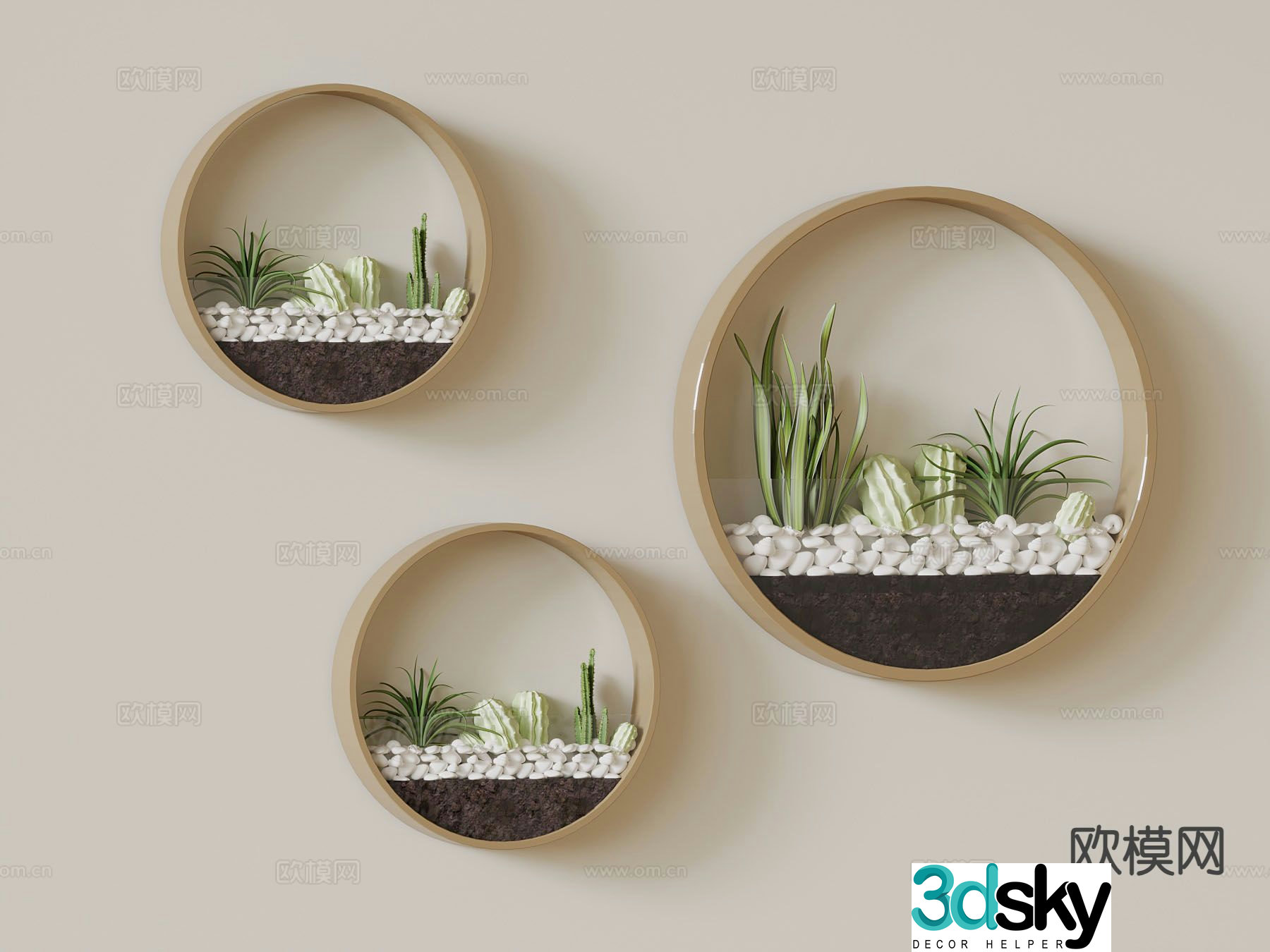 Plant wall decoration hanging decoration 3d model