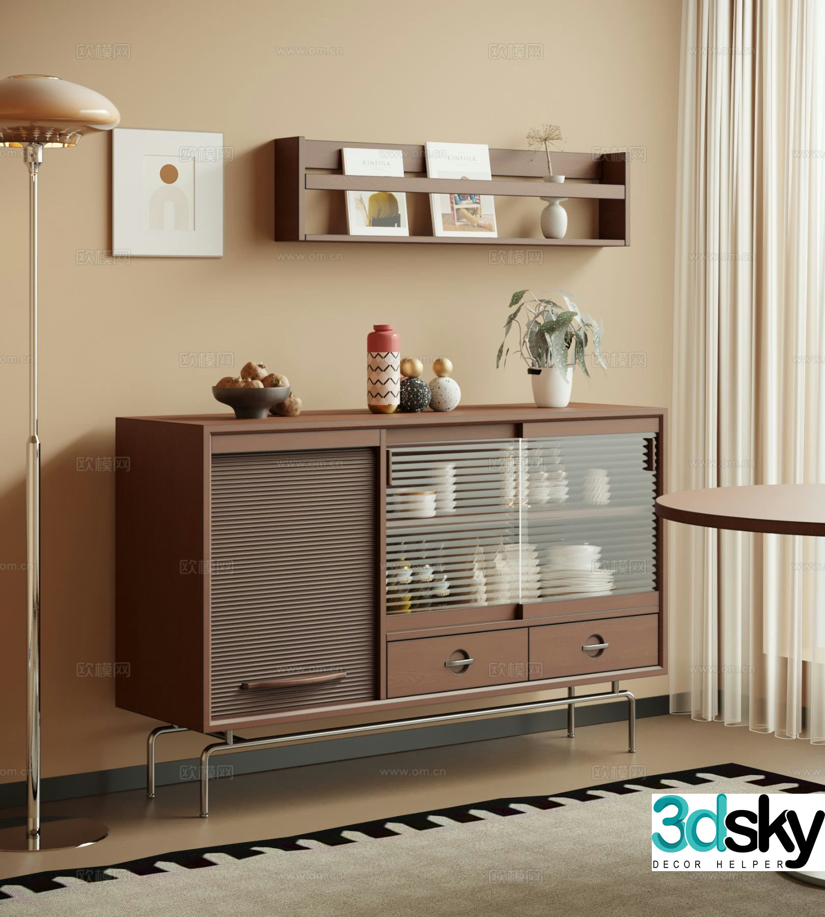 Medieval style sideboard 3d model