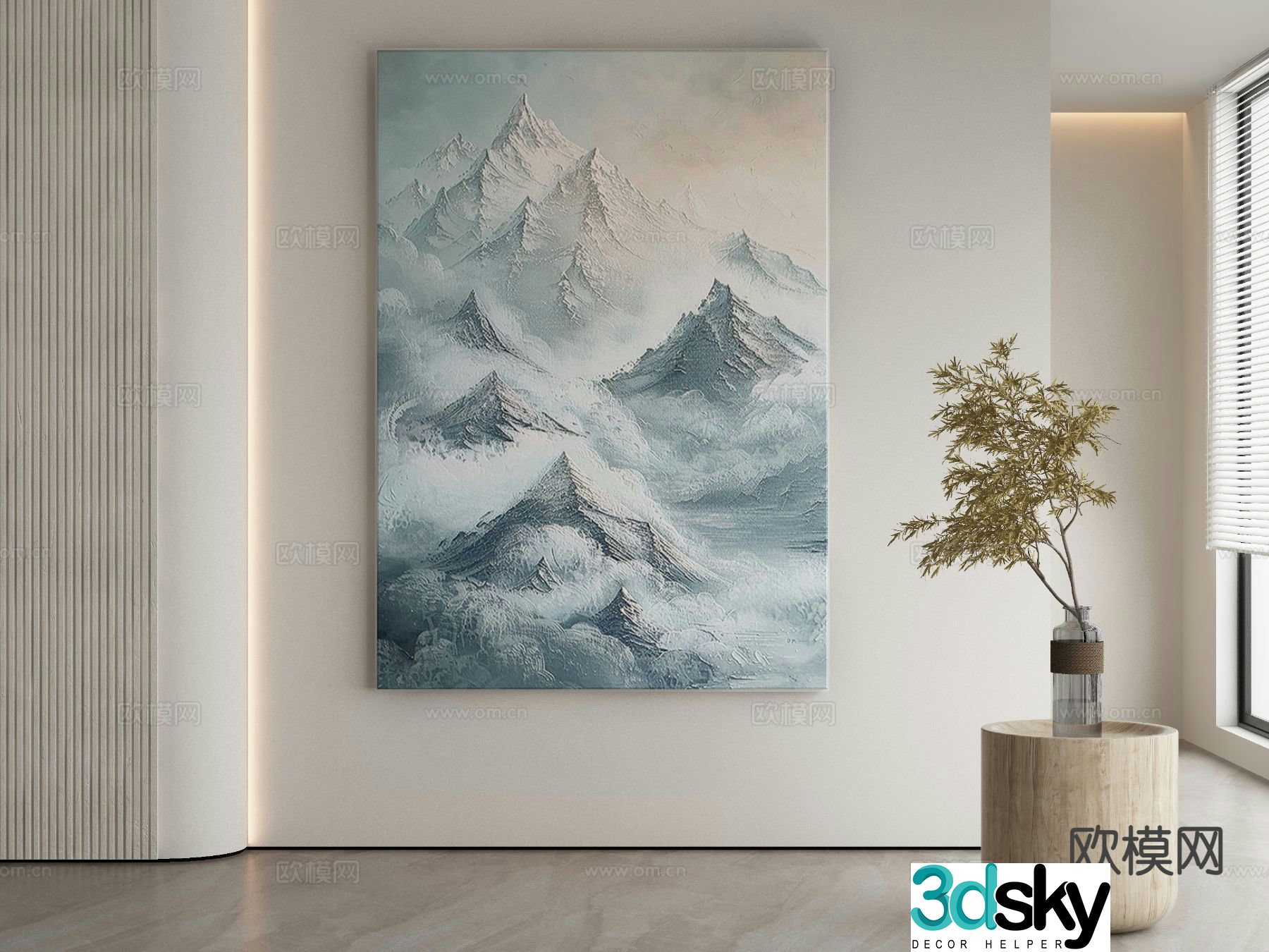 Modern decorative painting landscape painting oil painting 3d model