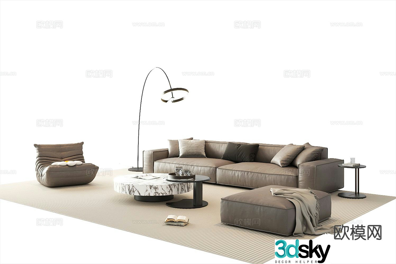 Modern sectional sofa 3d model