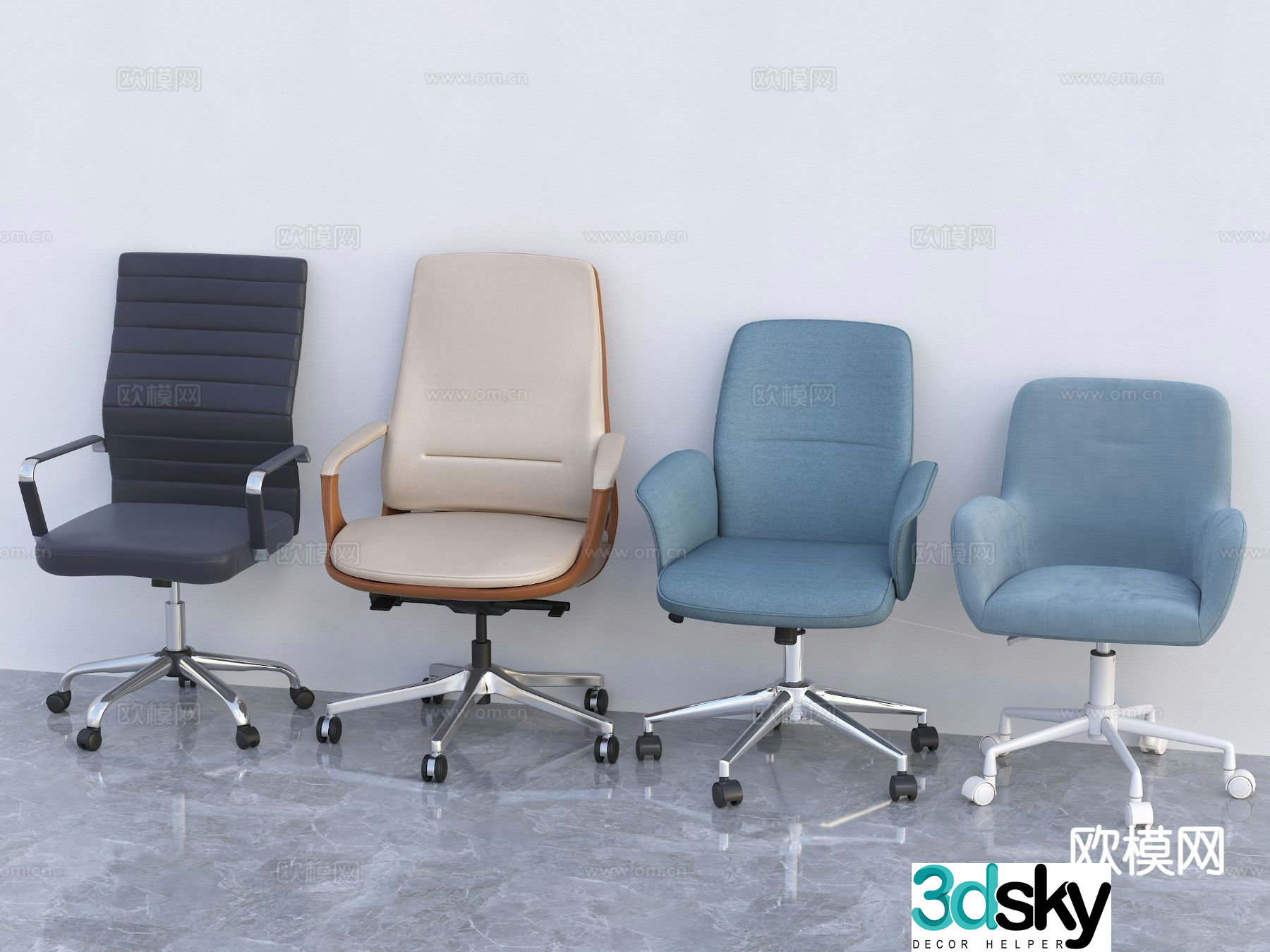 Modern office chair swivel chair 3d model