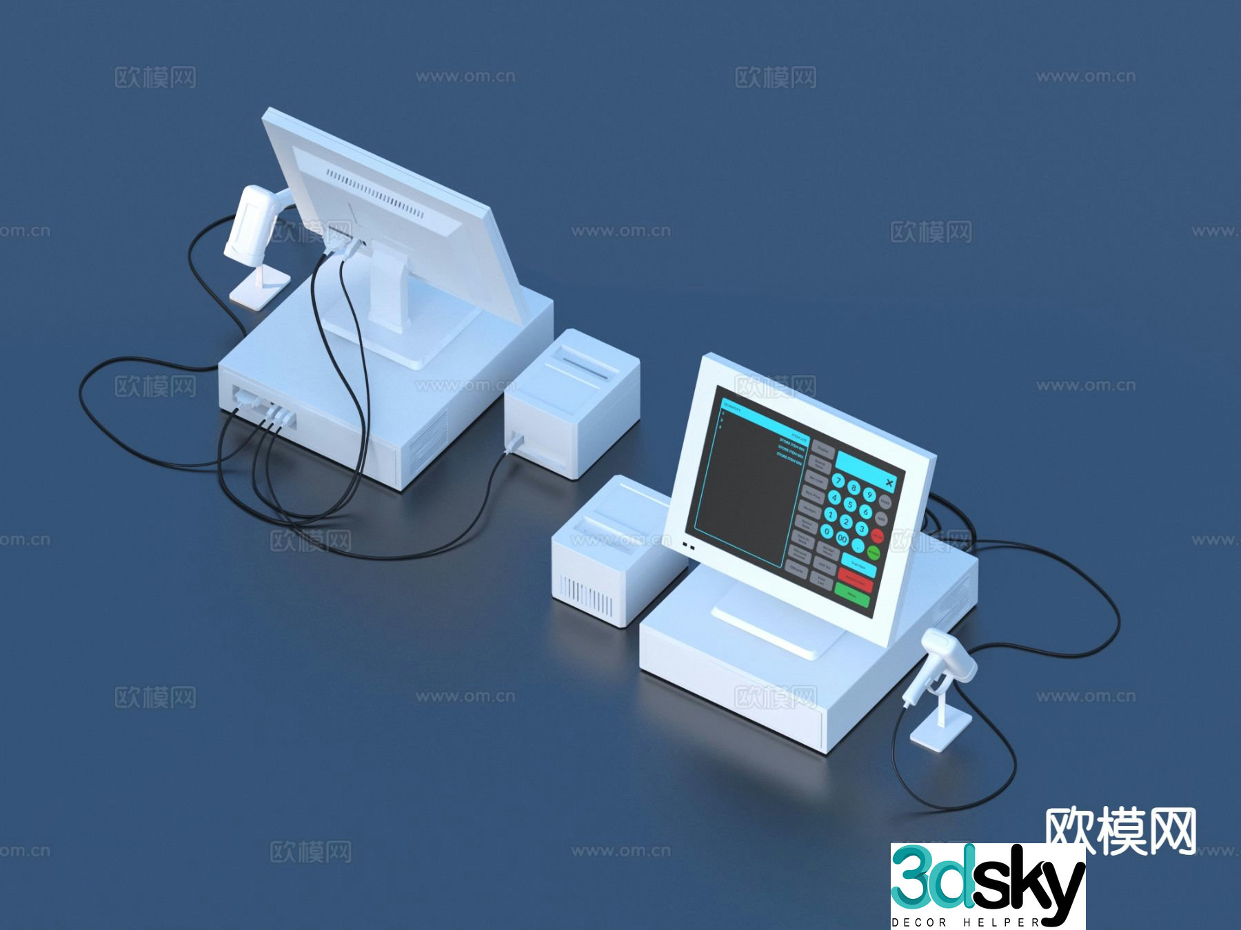 Cash register supermarket supplies 3d model