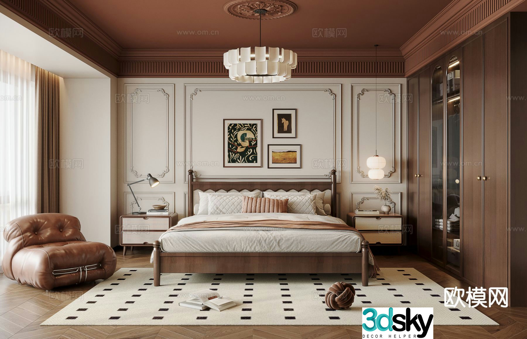 Medieval style bedroom master bedroom 3d model