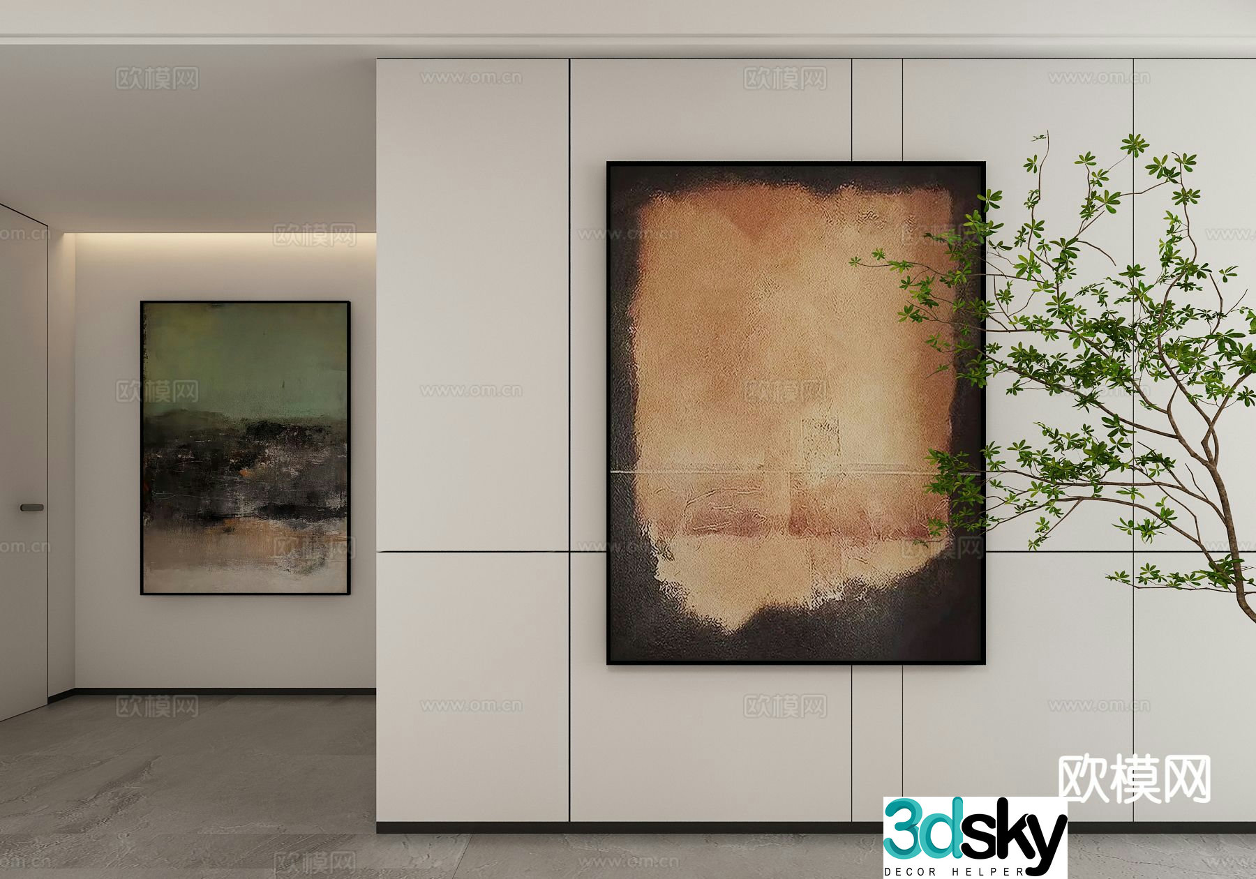 Modern art painting decorative painting 3d model