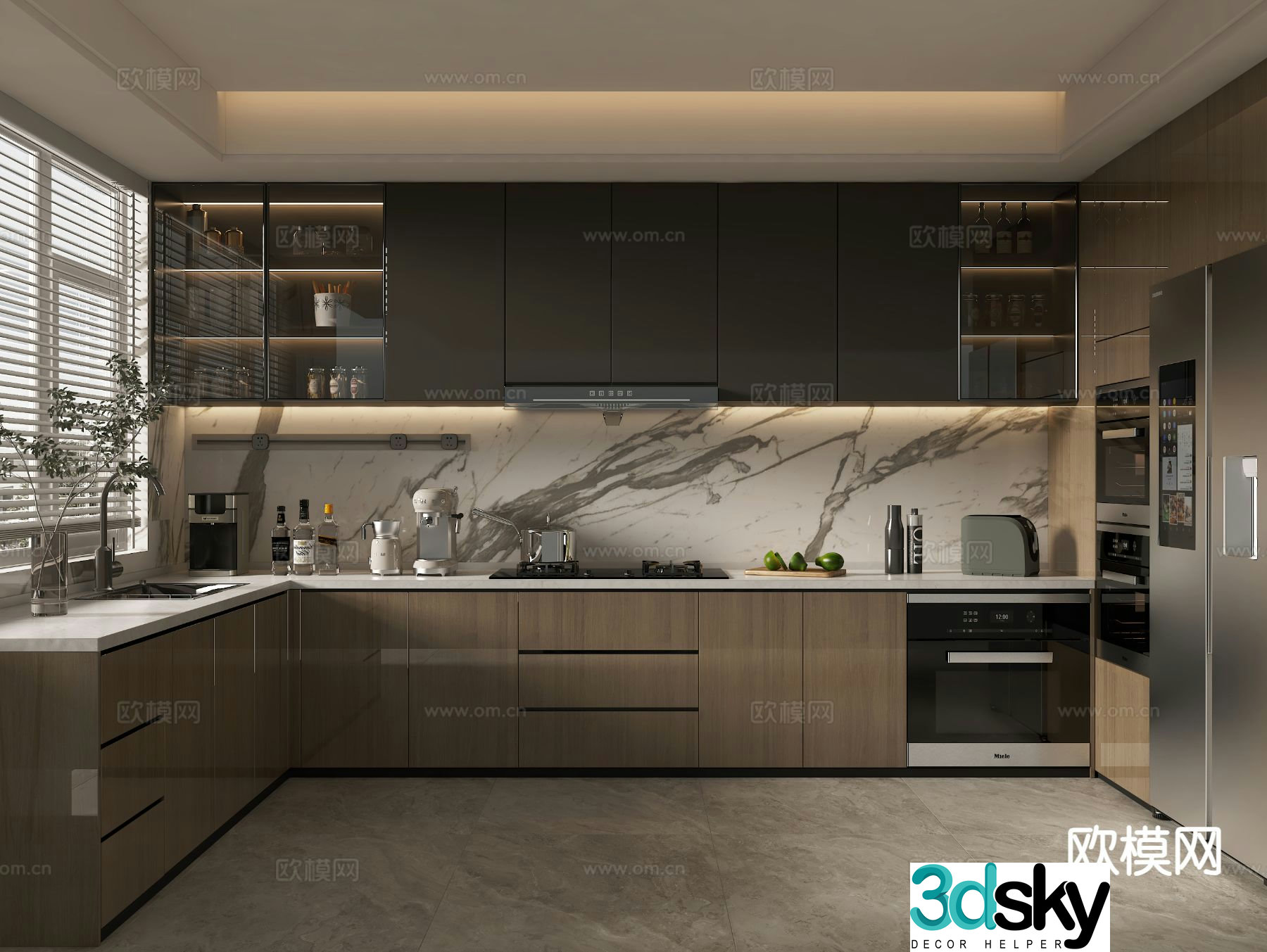 modern kitchen cabinet 3d model
