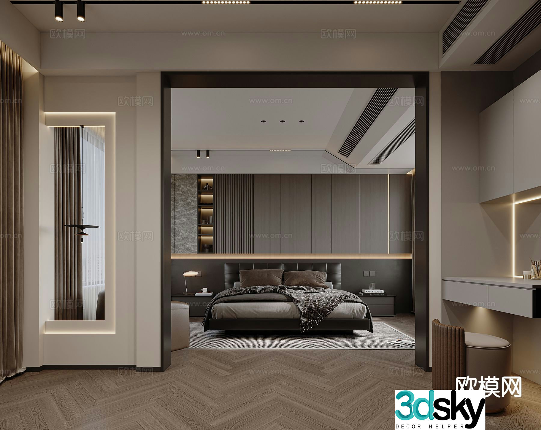 Italian master bedroom bedroom 3d model