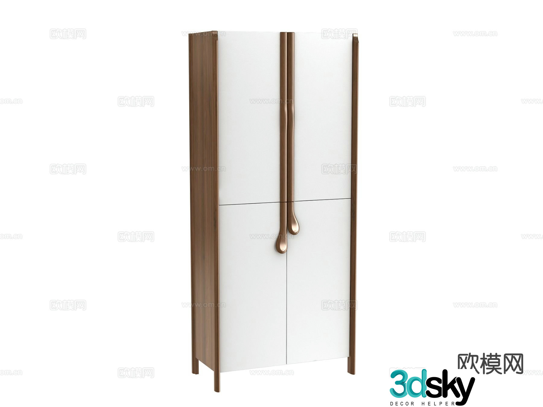 Light luxury finished wardrobe 3D model