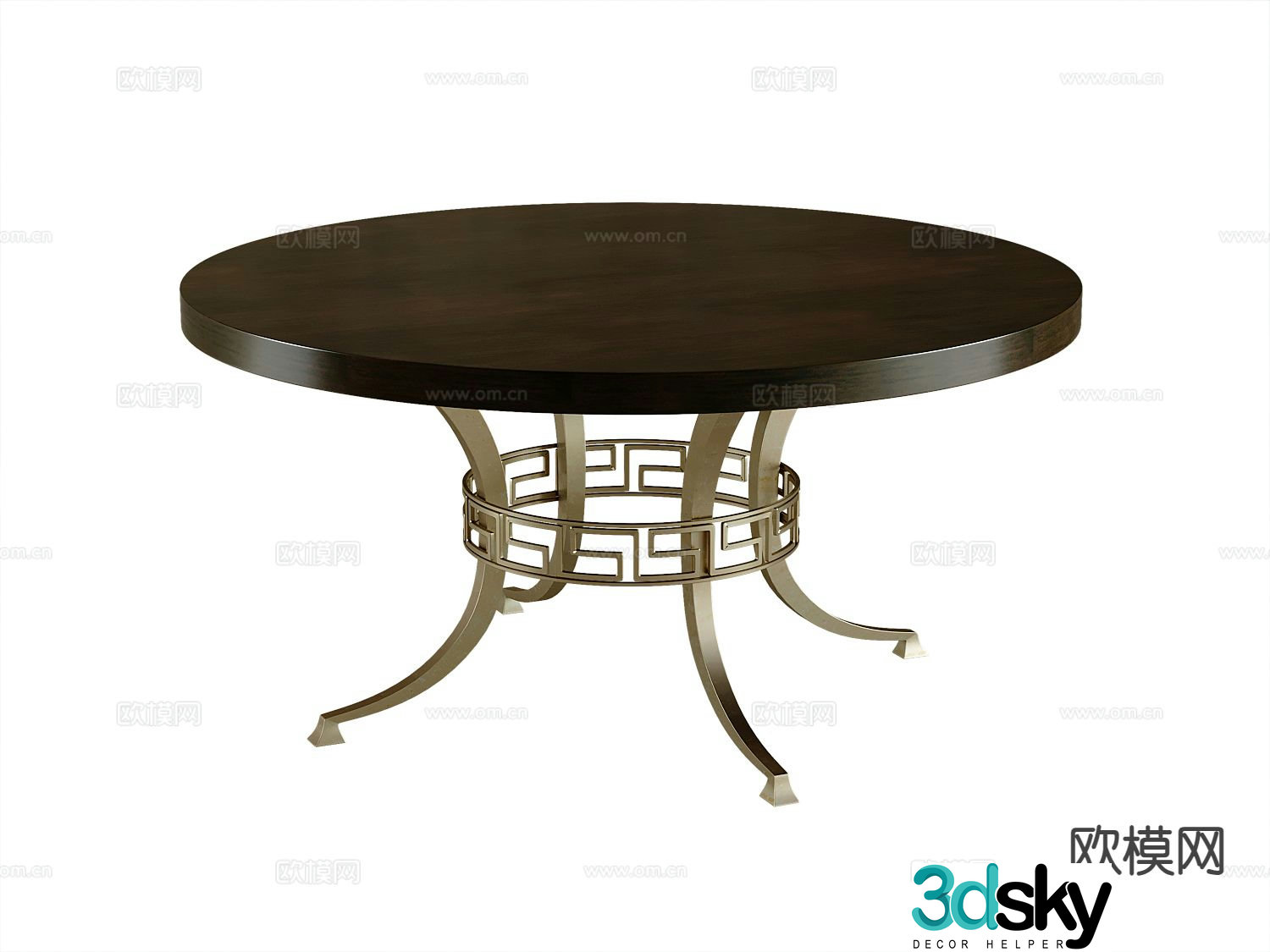 American dining table round dining table 3d model