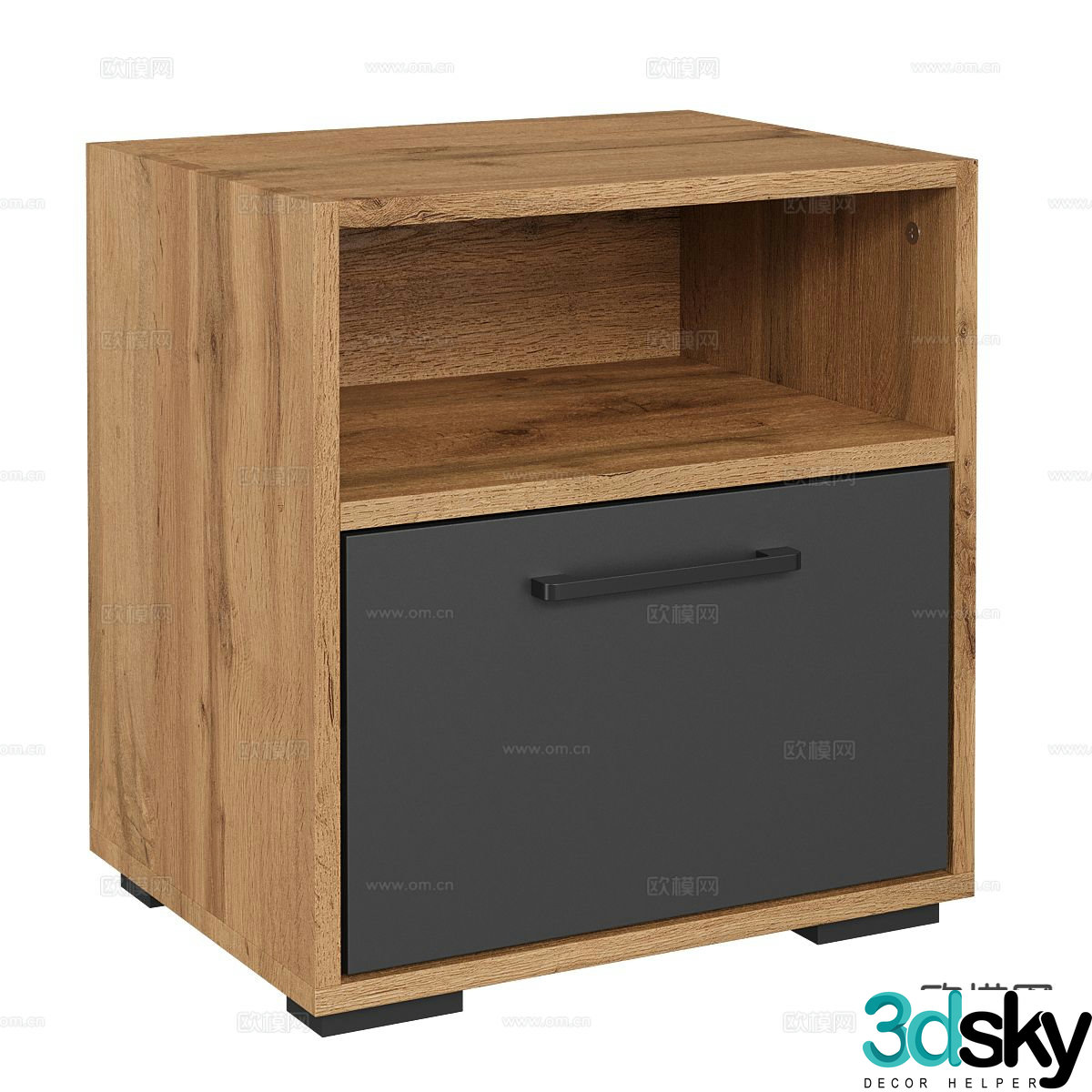 Nordic simple bedside table 3d model