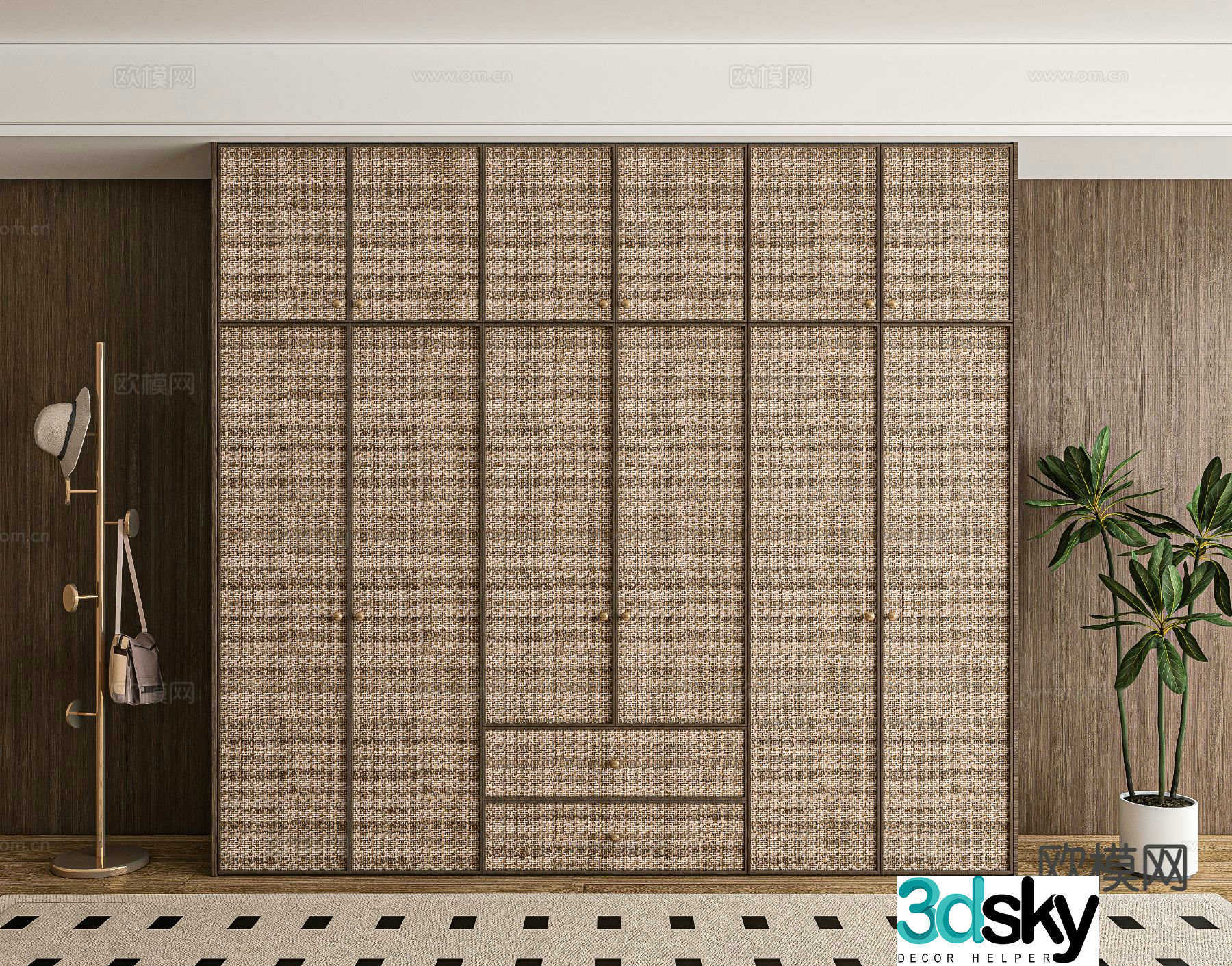 Medieval style wardrobe 3d model