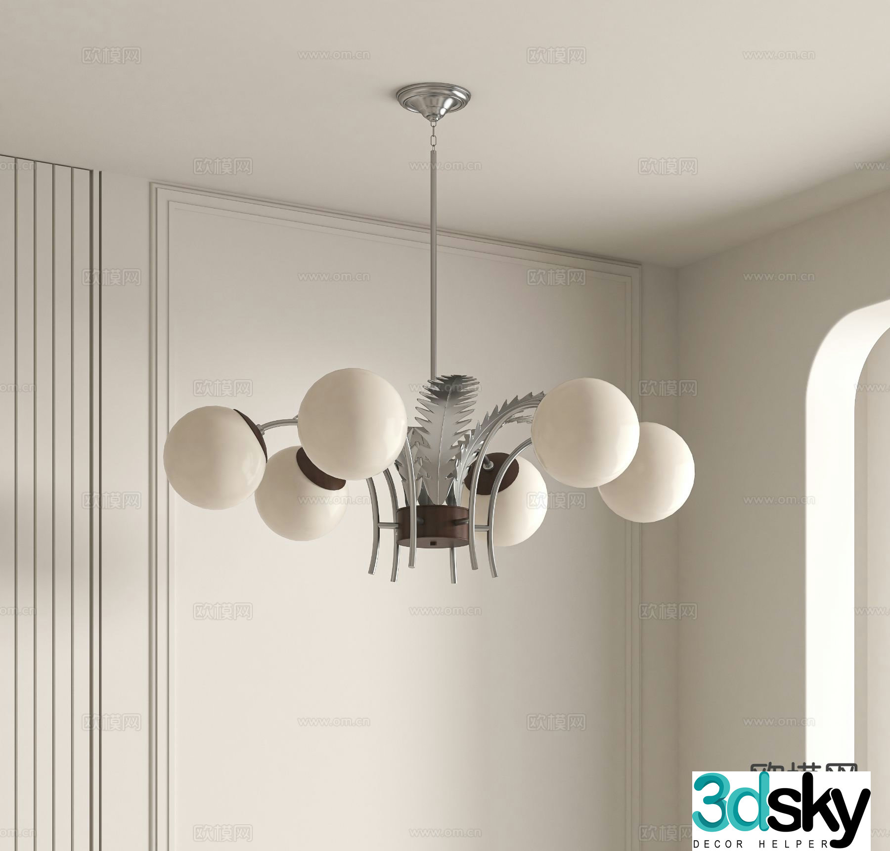 Medieval style chandelier 3d model