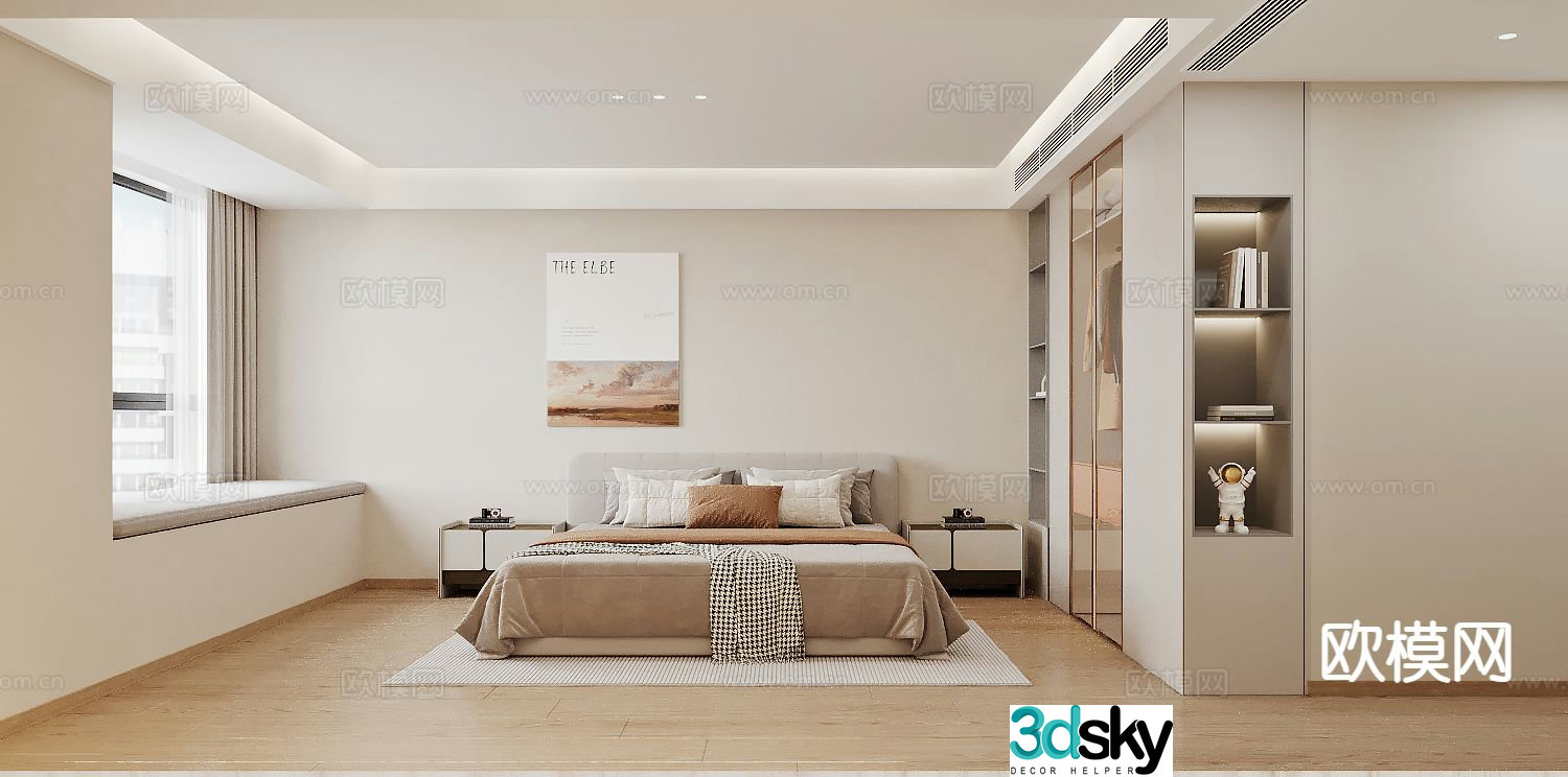 Modern bedroom master bedroom 3d model