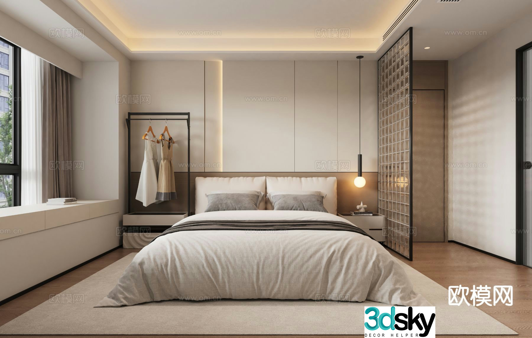 Modern bedroom master bedroom 3d model