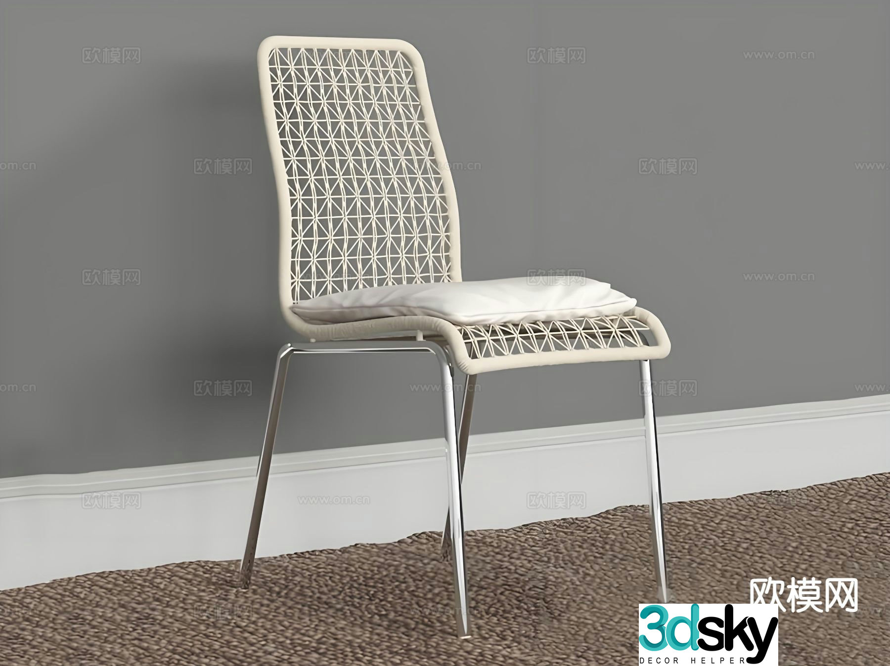 Single chair dining chair outdoor chair 3d model